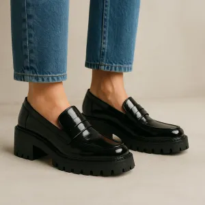 LE SANSA ZOEY BLACK PATENT least breathable zipper