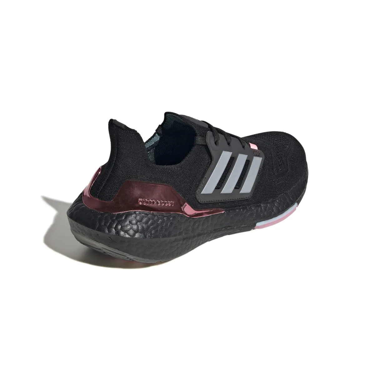 ADIDAS GX5928 ULTRABOOST 22 WMN'S (Medium) Black/Silver/Pink Primeknit Running Shoes heel - cushion running shoes