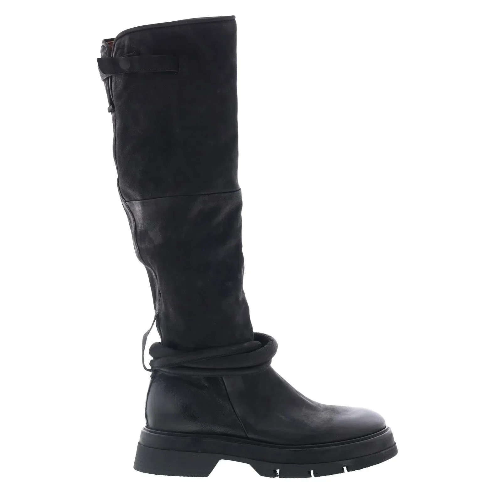 A.S. 98 Vick Womens Black Leather Zipper Knee High Boots Insulated Comfort