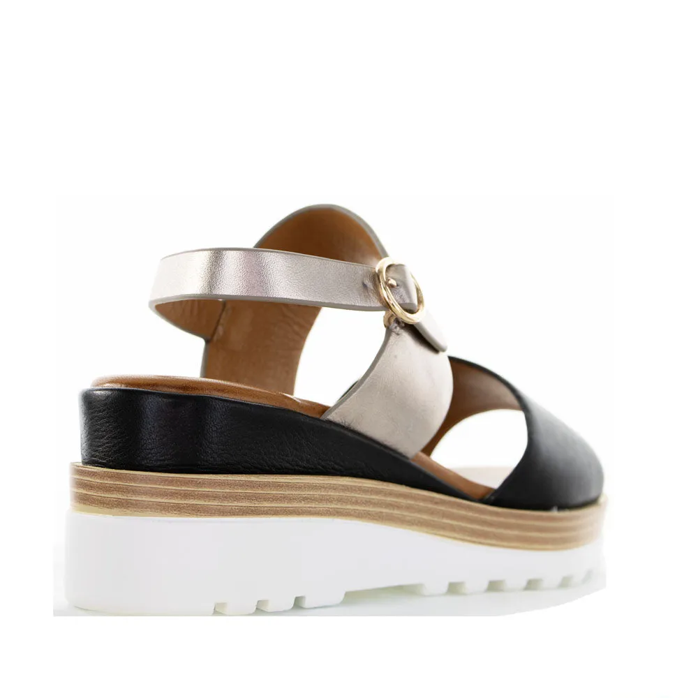 LE SANSA TESS BLACK CHAMPAGNE synthetic sole Casual Ease
