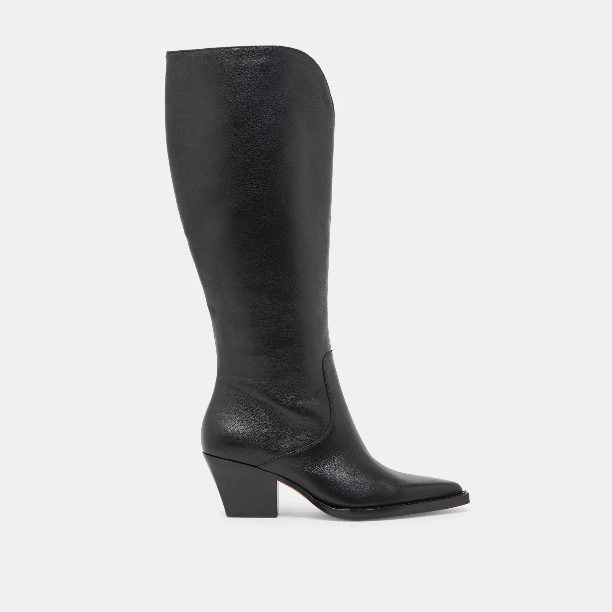 Everyday Wear Cushioned Insole RAJ EXTRA WIDE CALF BOOTS BLACK LEATHER