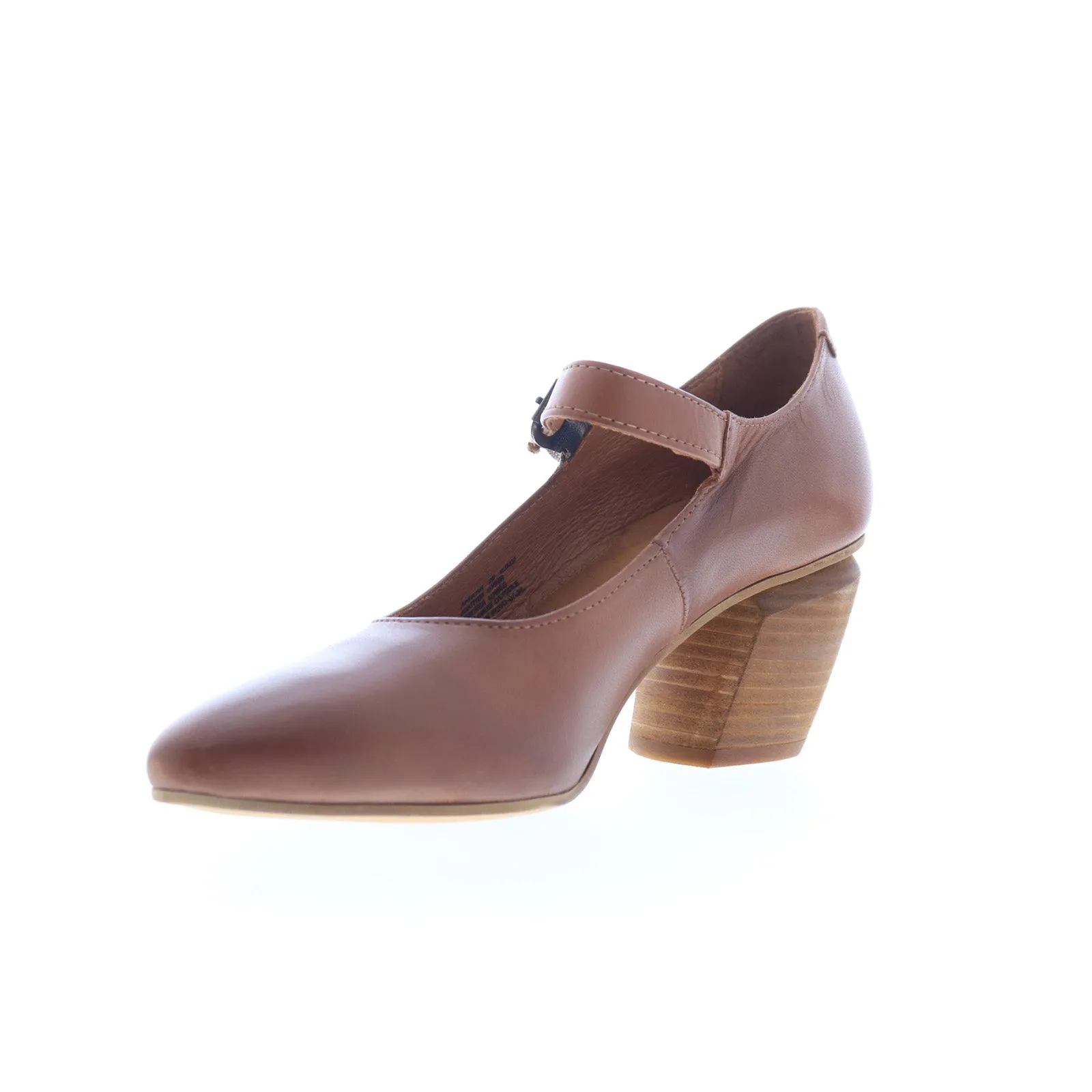 Miz Mooz Amara Womens Brown Leather Hook & Loop Pumps Heels Shoes Breathable mesh Holiday Office Shoes