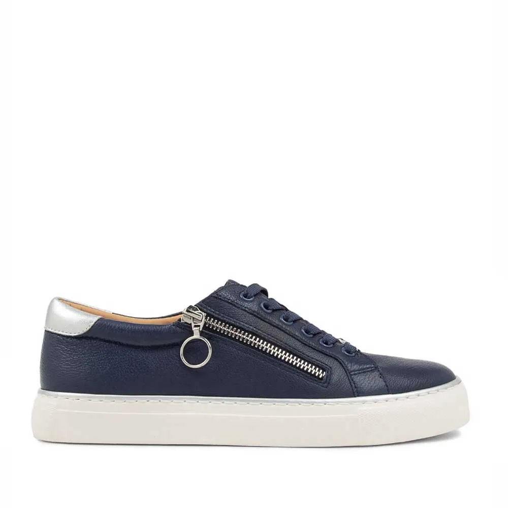 ZIERA PAMELA NAVY SILVER Zip Fast Urban Sleek