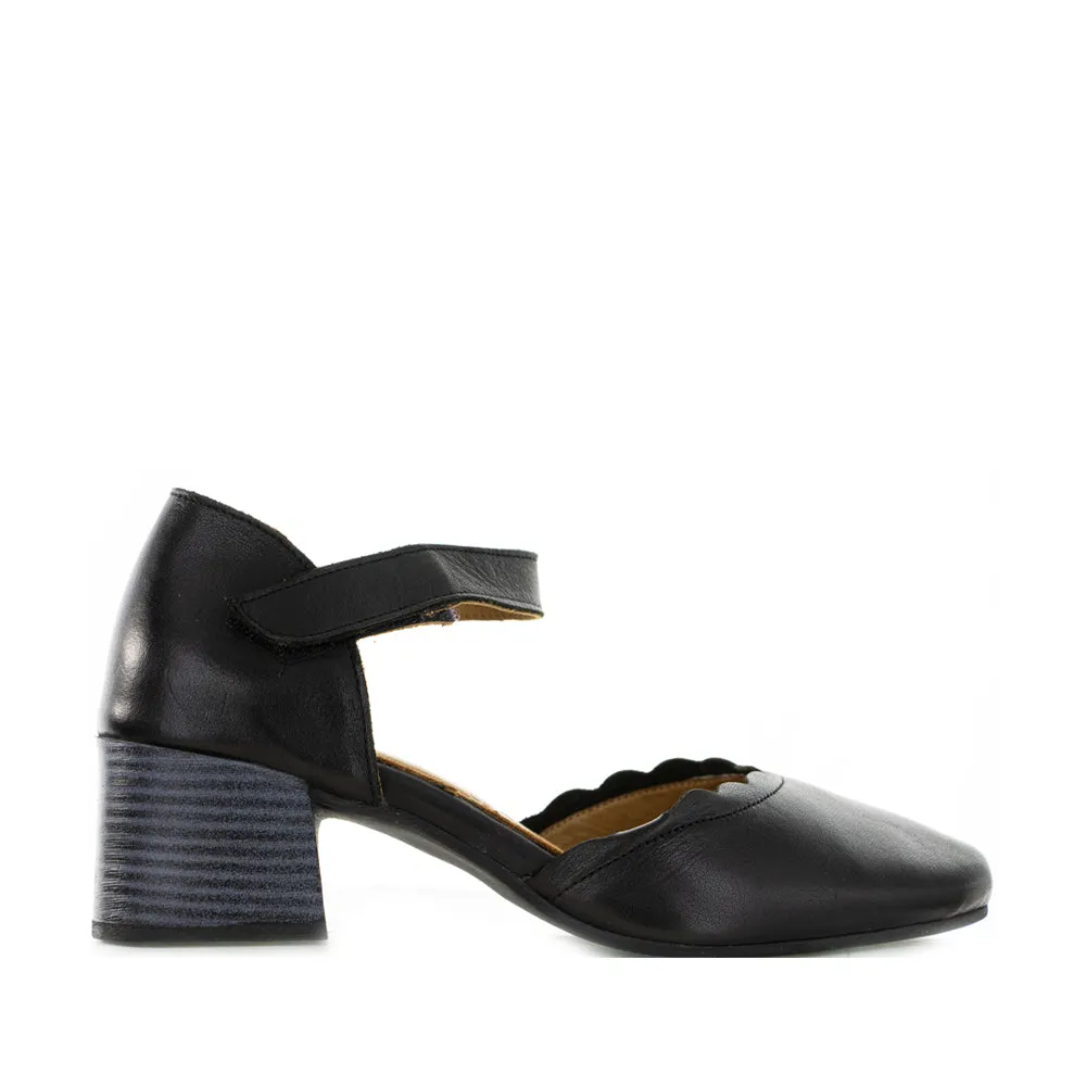 Elegant Stiletto Shoes Floral Design Heels CABELLO SAFRAN BLACK
