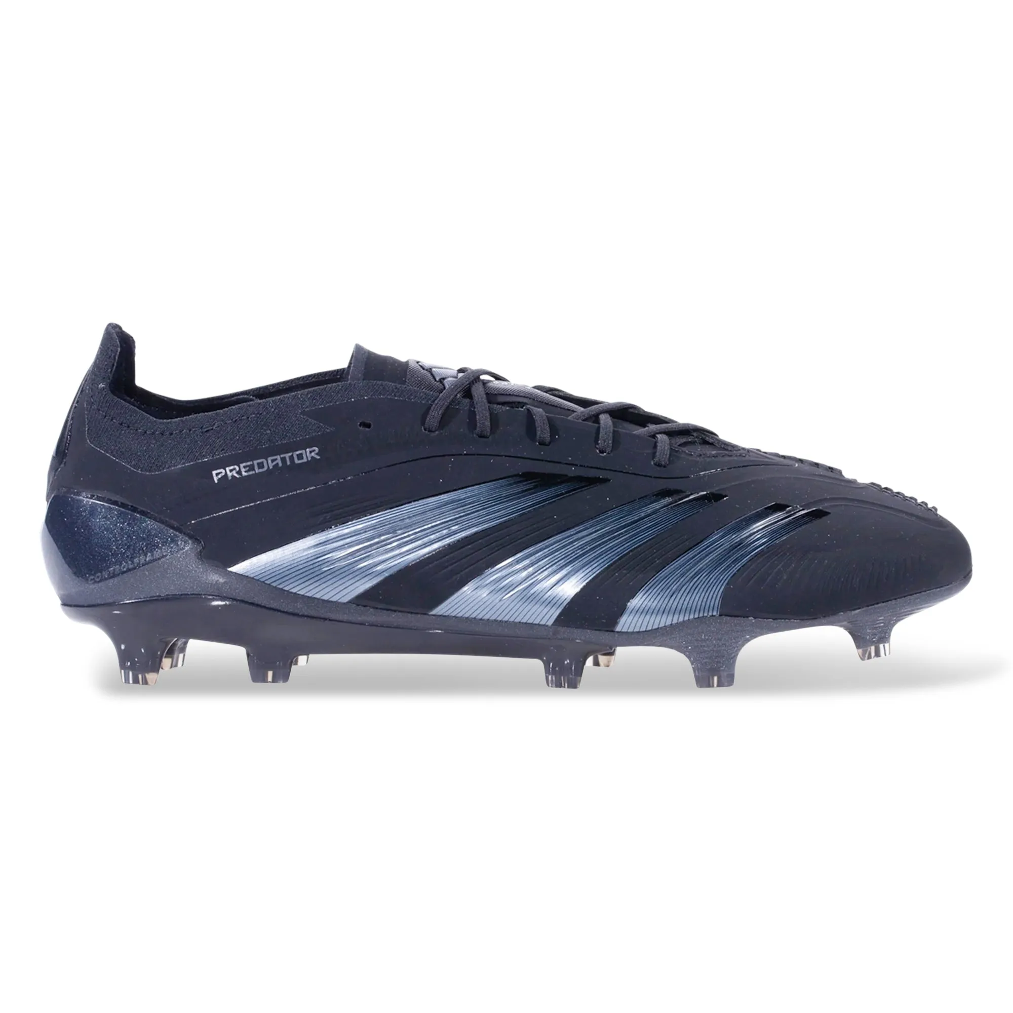 Pace Grip Toe Precision adidas Predator Elite Firm Ground Soccer Cleats (Black/Black)