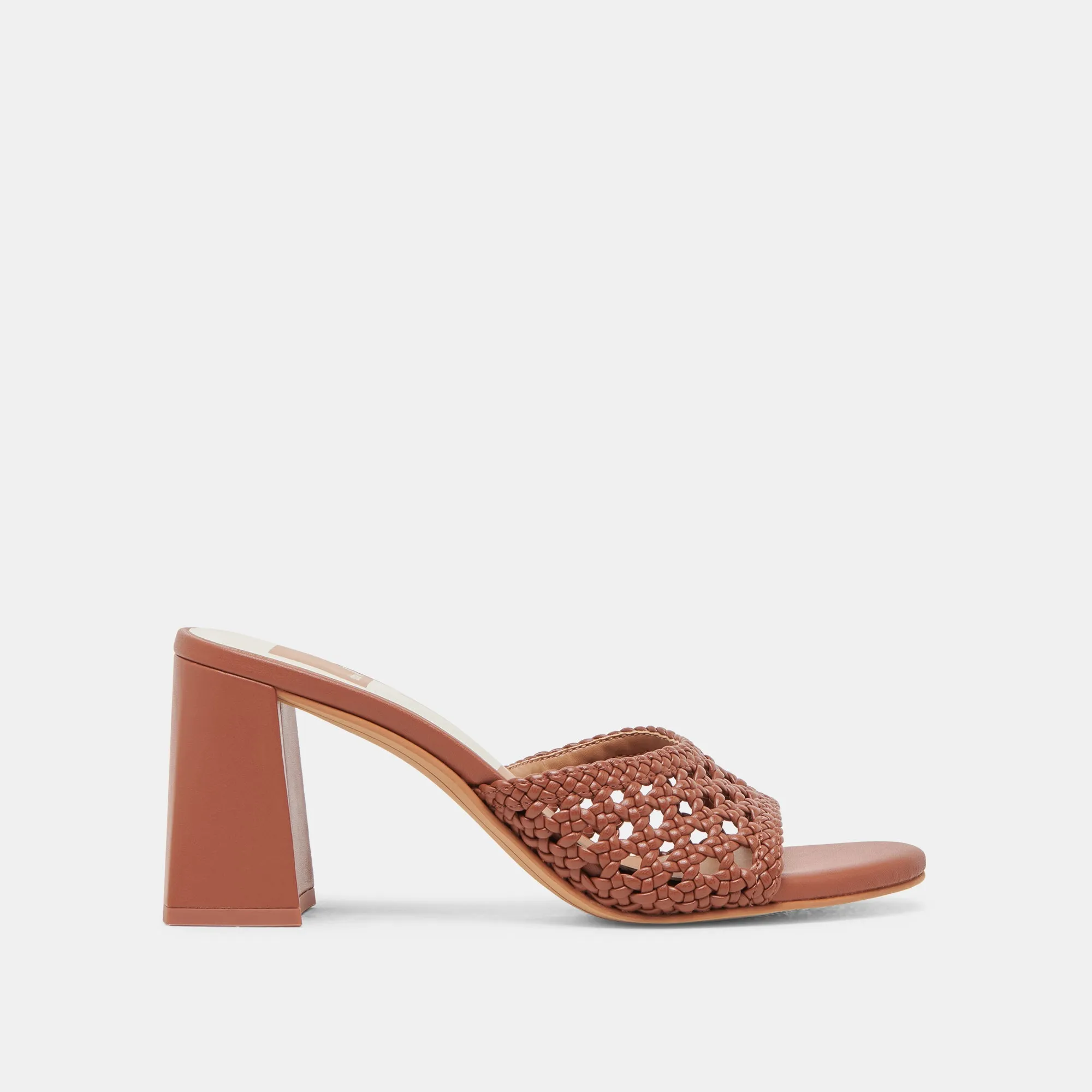 Luxe Leather Heels Energy return MARGOE HEELS COGNAC WOVEN STELLA