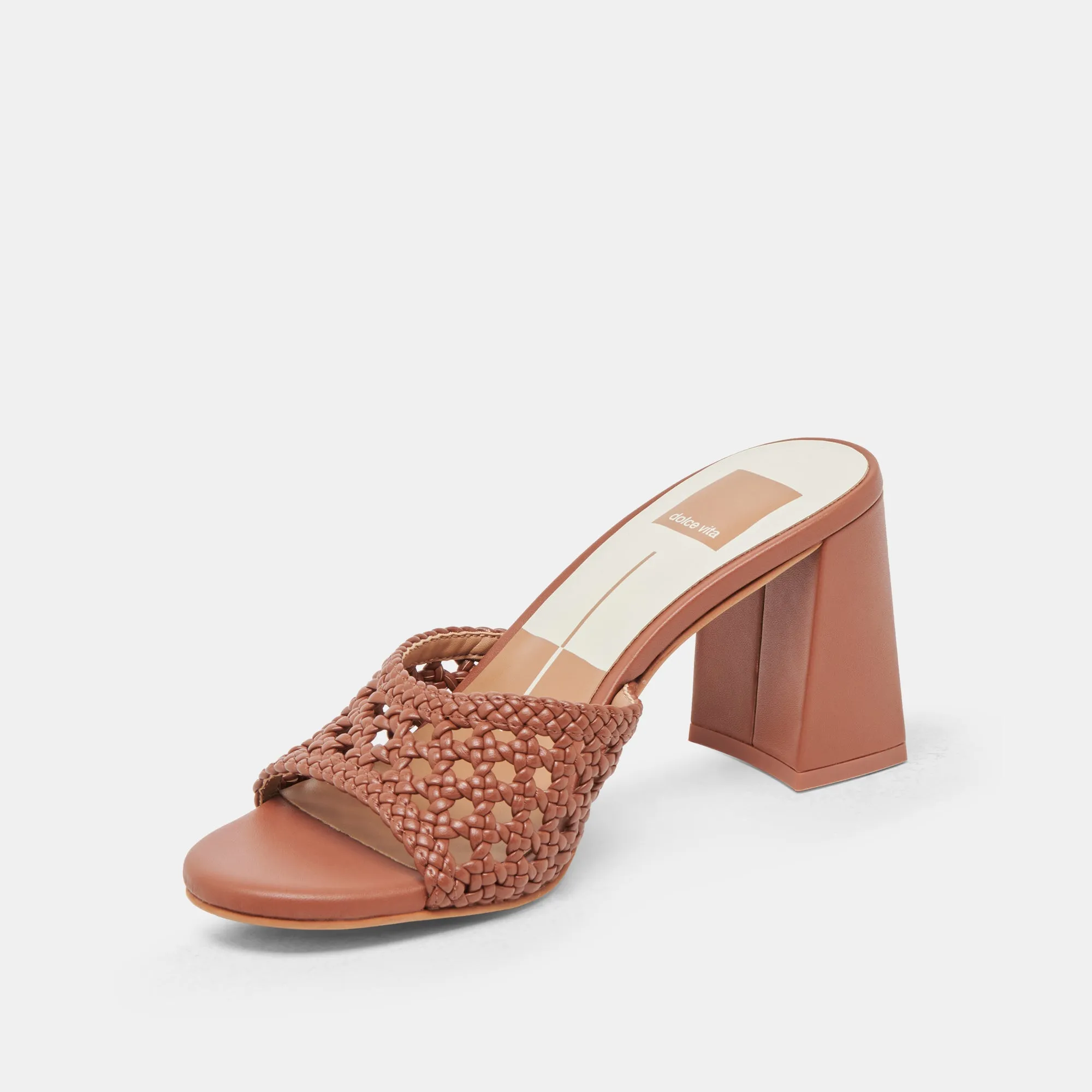 Foot Stability MARGOE HEELS COGNAC WOVEN STELLA