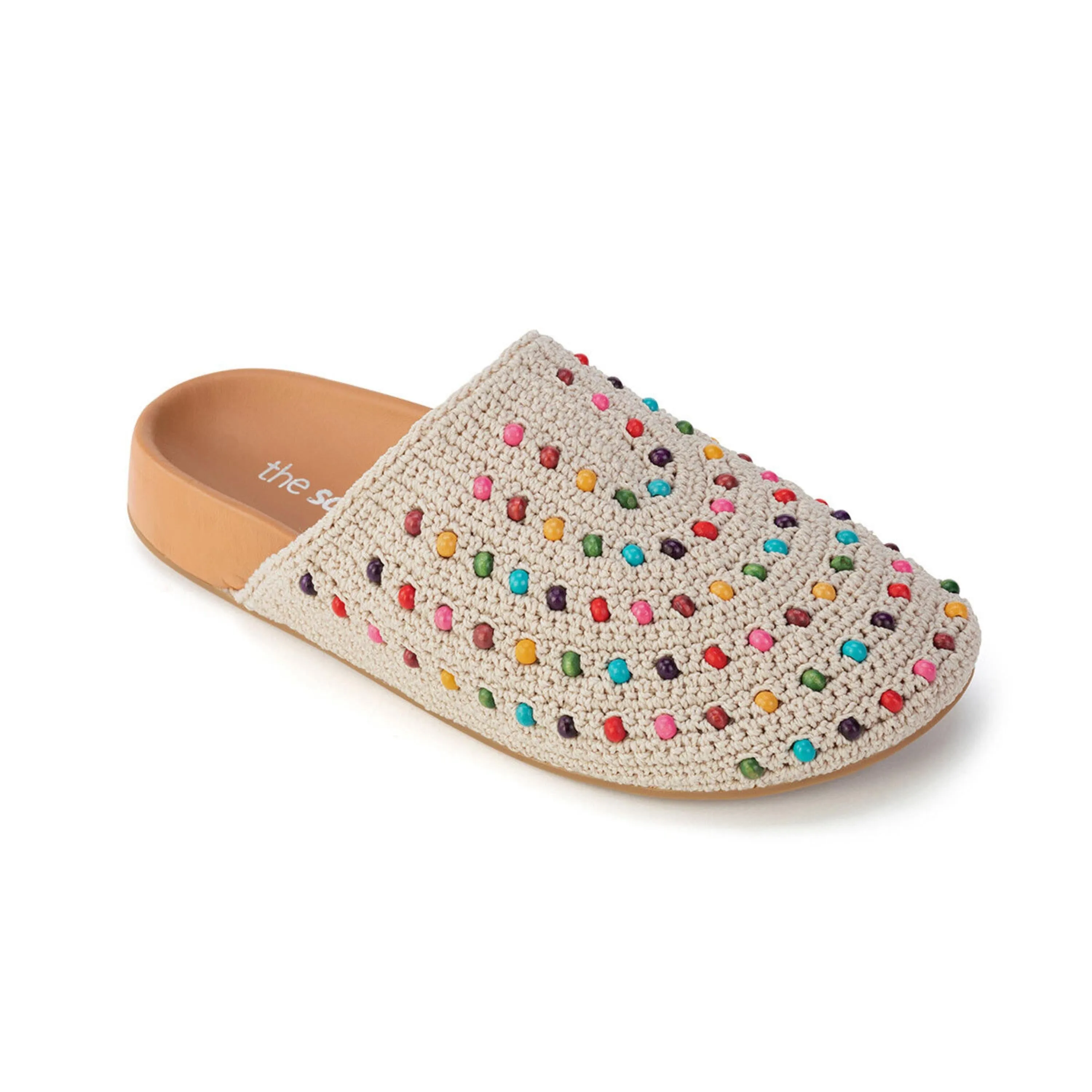 Bolinas Clog - Hand Crochet - Ecru Multi Beads Sturdy Build