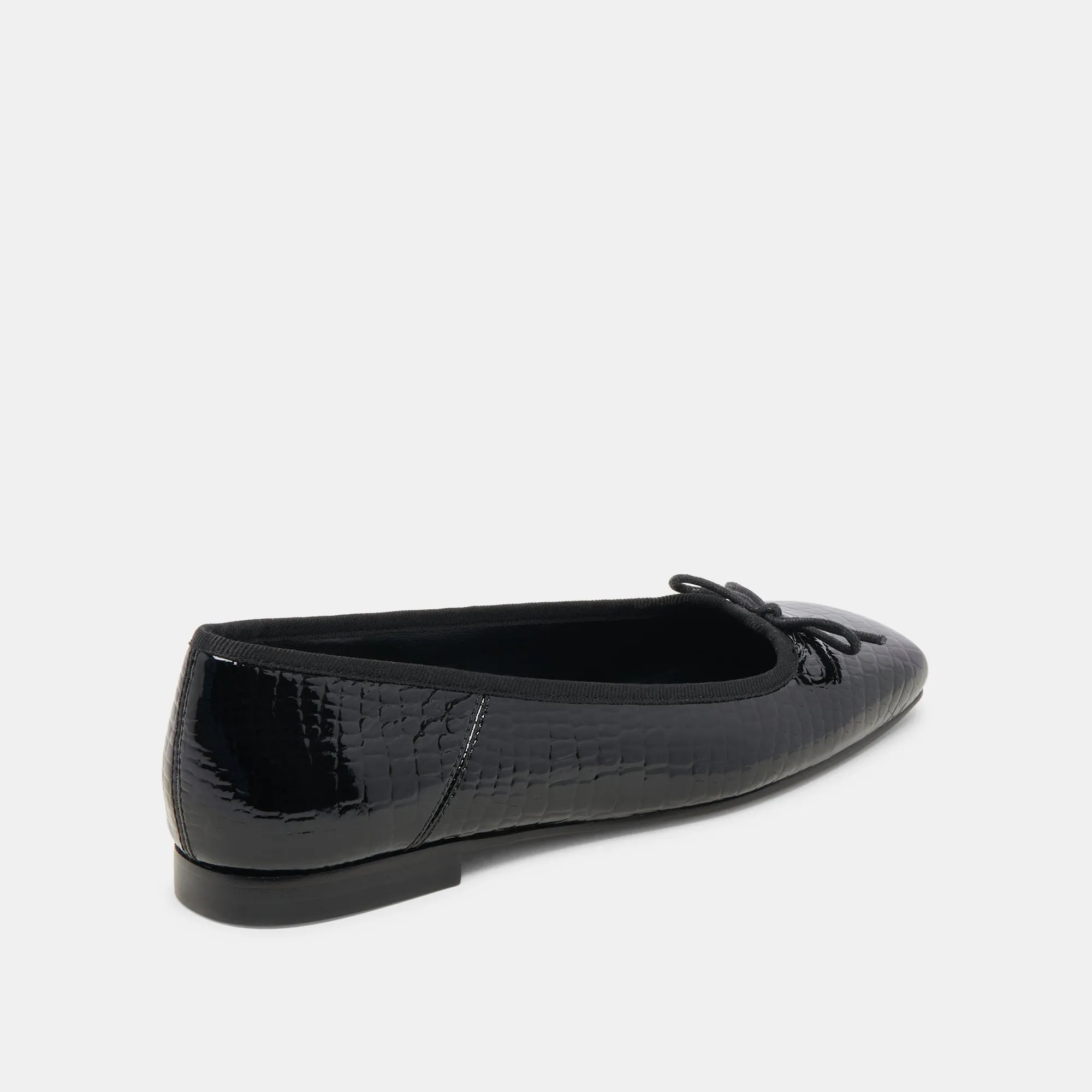 Ventilated Easy Fit ANISA BALLET FLATS NOIR EMBOSSED LEATHER