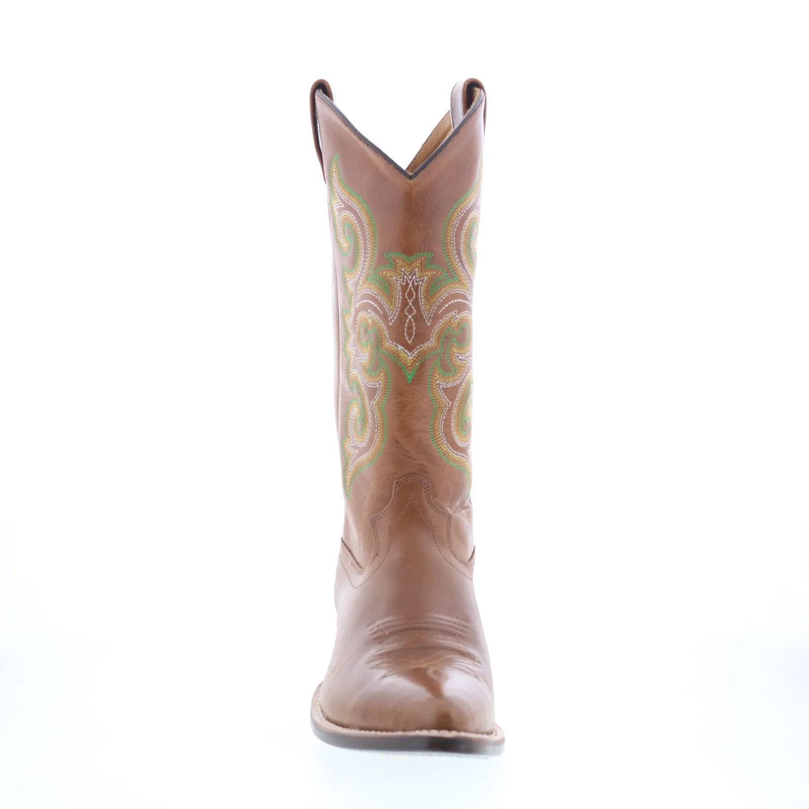 Jama Old West 5509 Mens Brown Leather Slip On Cowboy Western Boots Mud Ground
