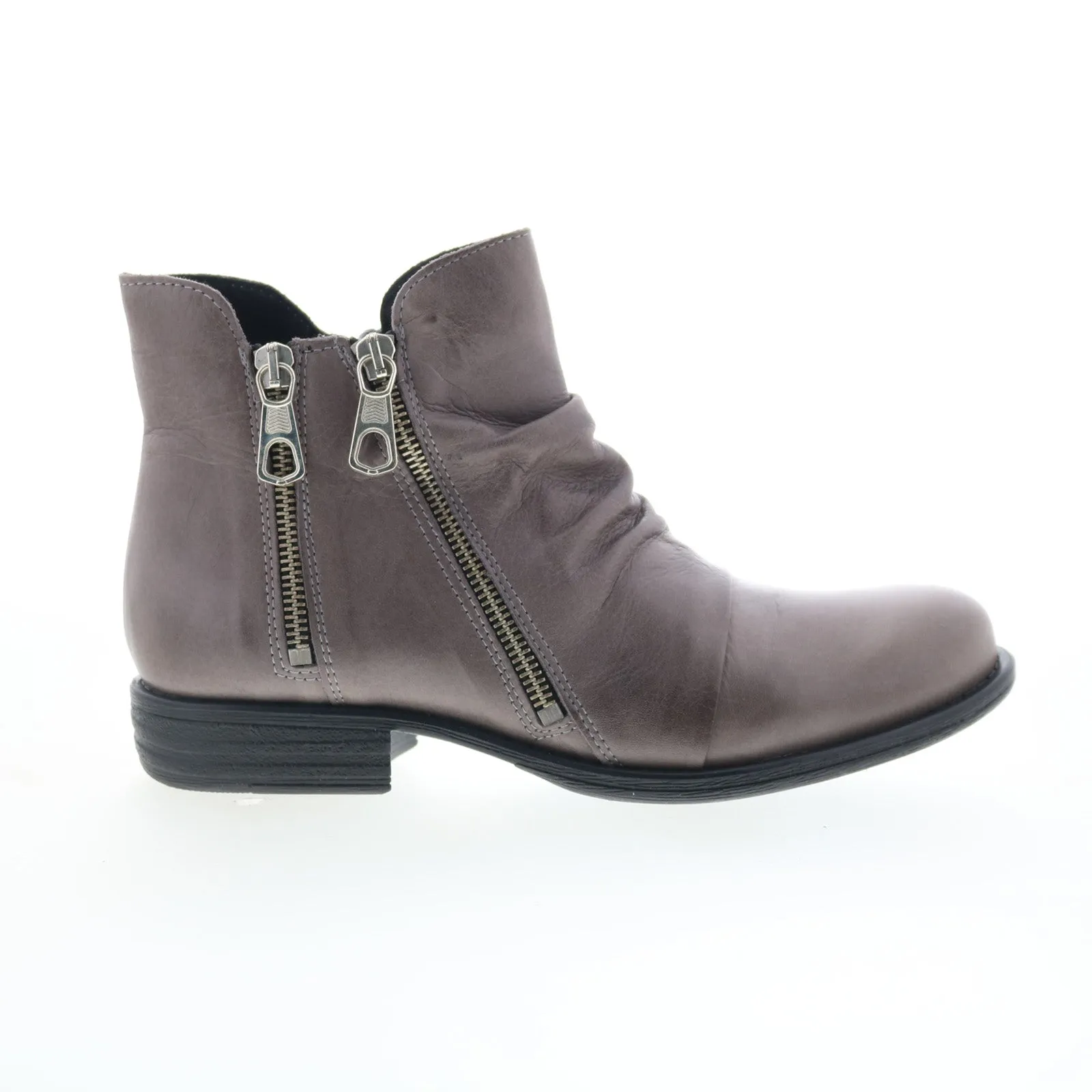 Urban Trail Miz Mooz Logic-EU Womens Gray Leather Zipper Ankle & Booties Boots