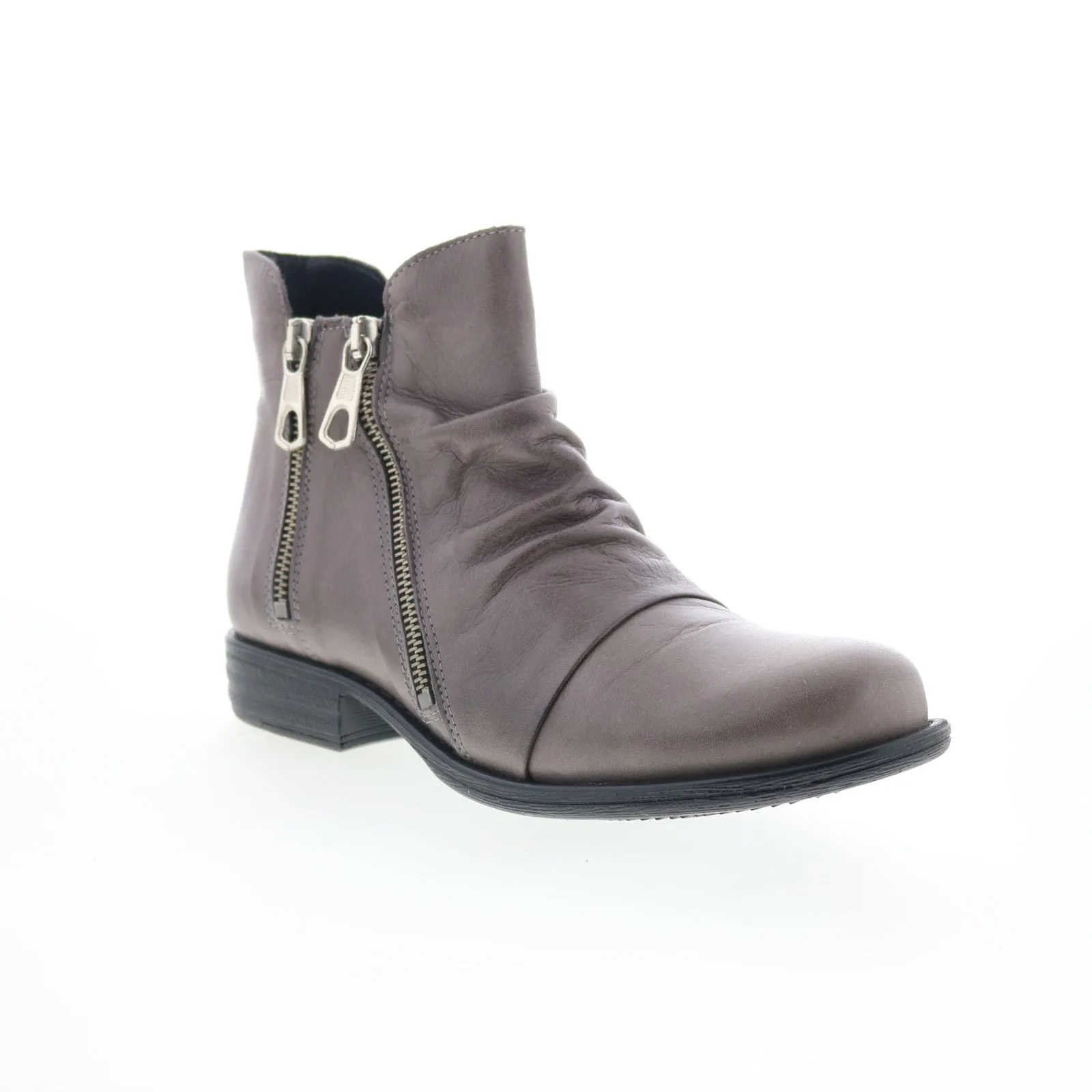 Miz Mooz Logic-EU Womens Gray Leather Zipper Ankle & Booties Boots High-Performance Footwear