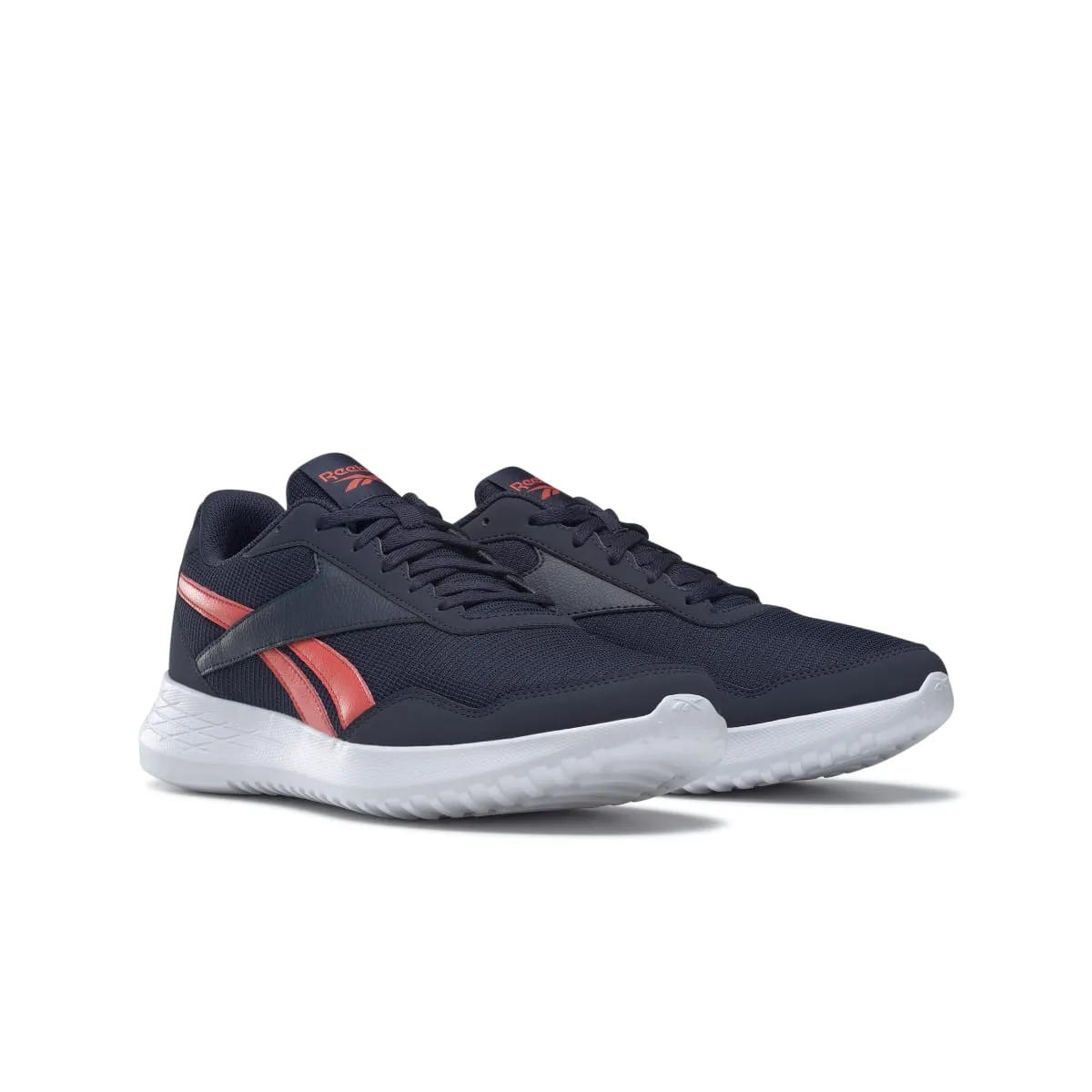 REEBOK GY1442 ENERGEN LITE MN'S (Medium) Navy/Orange/White Mesh Running Shoes Quick Fit Design