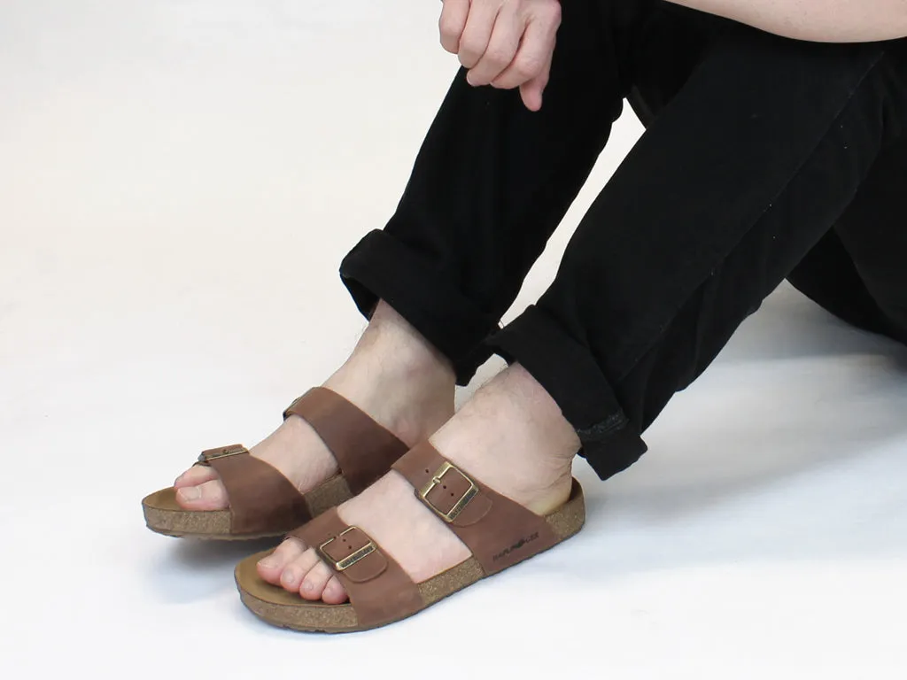 Comfortable Haflinger Men Sandals Andrew Country Brown