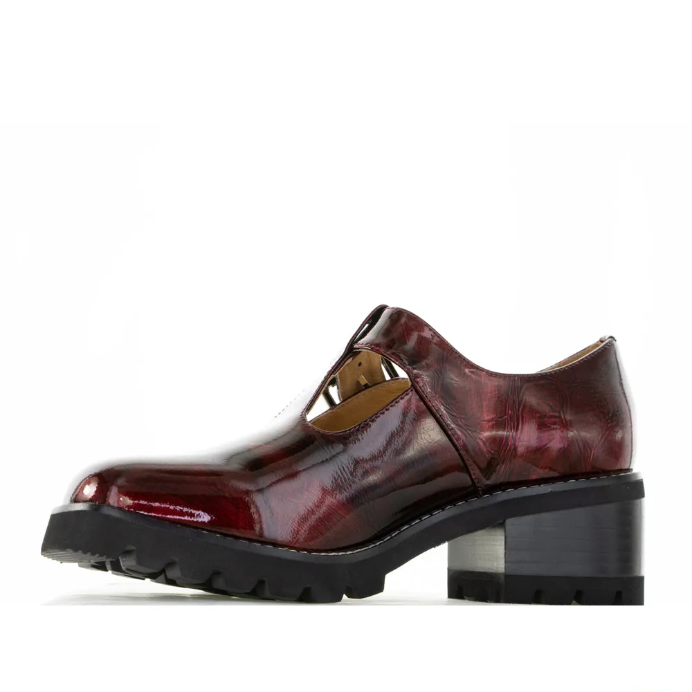 BRESLEY DERRY CLARET PATENT Soft Insole platform sandals