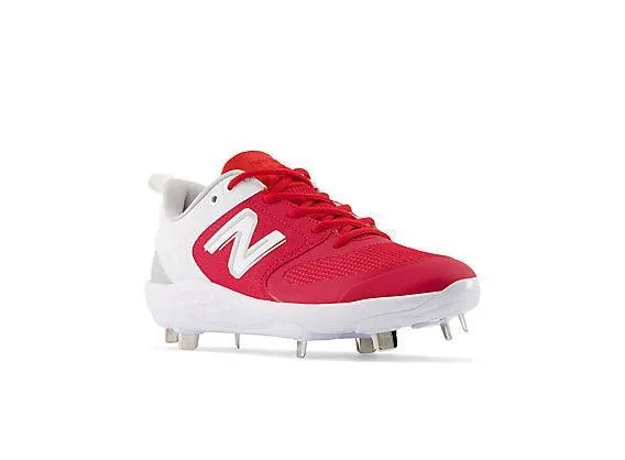 Multi-functional lining Flattering performance New Balance Women's VELO v3 Metal Fastpitch Softball Cleats - Red with White - SMVELOR3