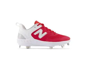 Active Flex Unisex Fit New Balance Women's VELO v3 Metal Fastpitch Softball Cleats - Red with White - SMVELOR3