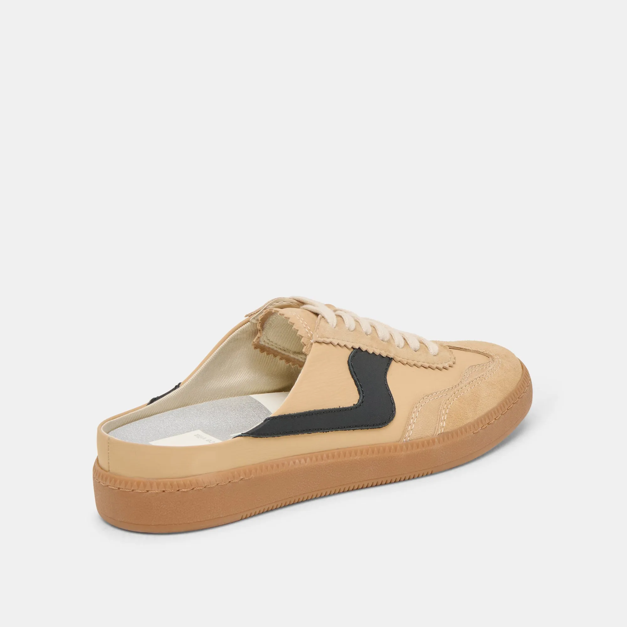 Spring Bloom Lace Up NOTICE SLIDE SNEAKERS TAN MULTI SUEDE