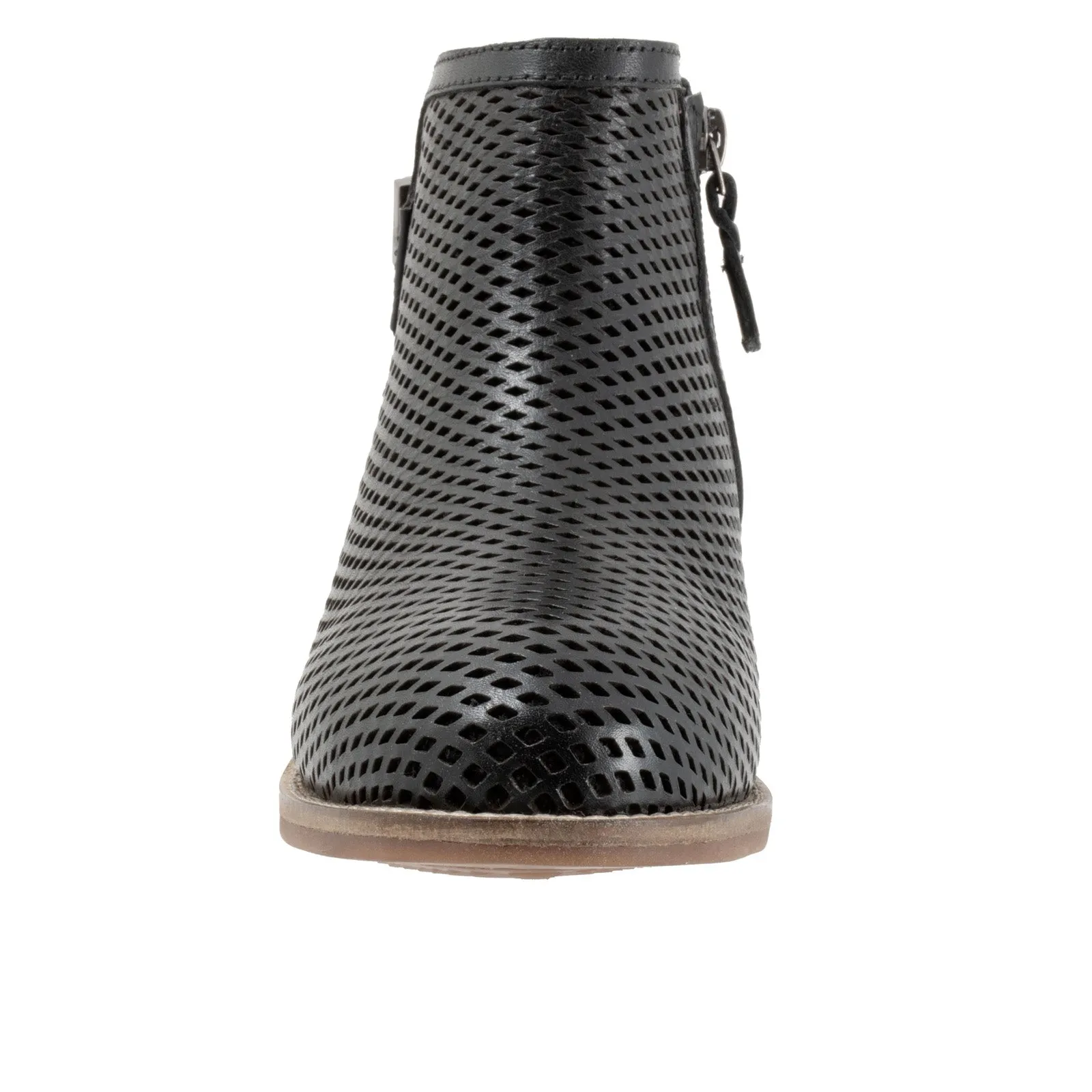 Softwalk Rimini Perf S2315-001 Womens Black Leather Ankle & Booties Boots Mud Ground