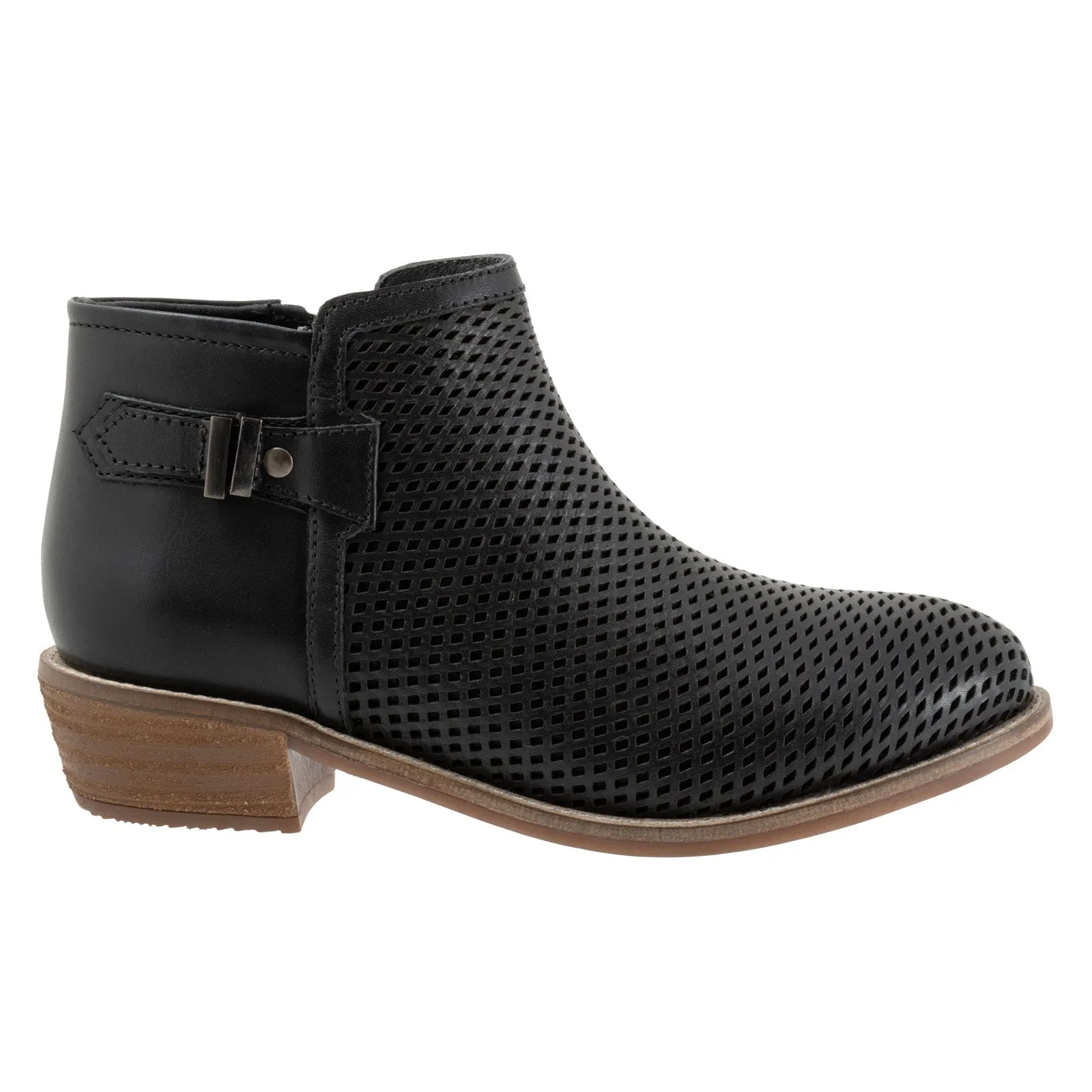 Softwalk Rimini Perf S2315-001 Womens Black Leather Ankle & Booties Boots Universal Style