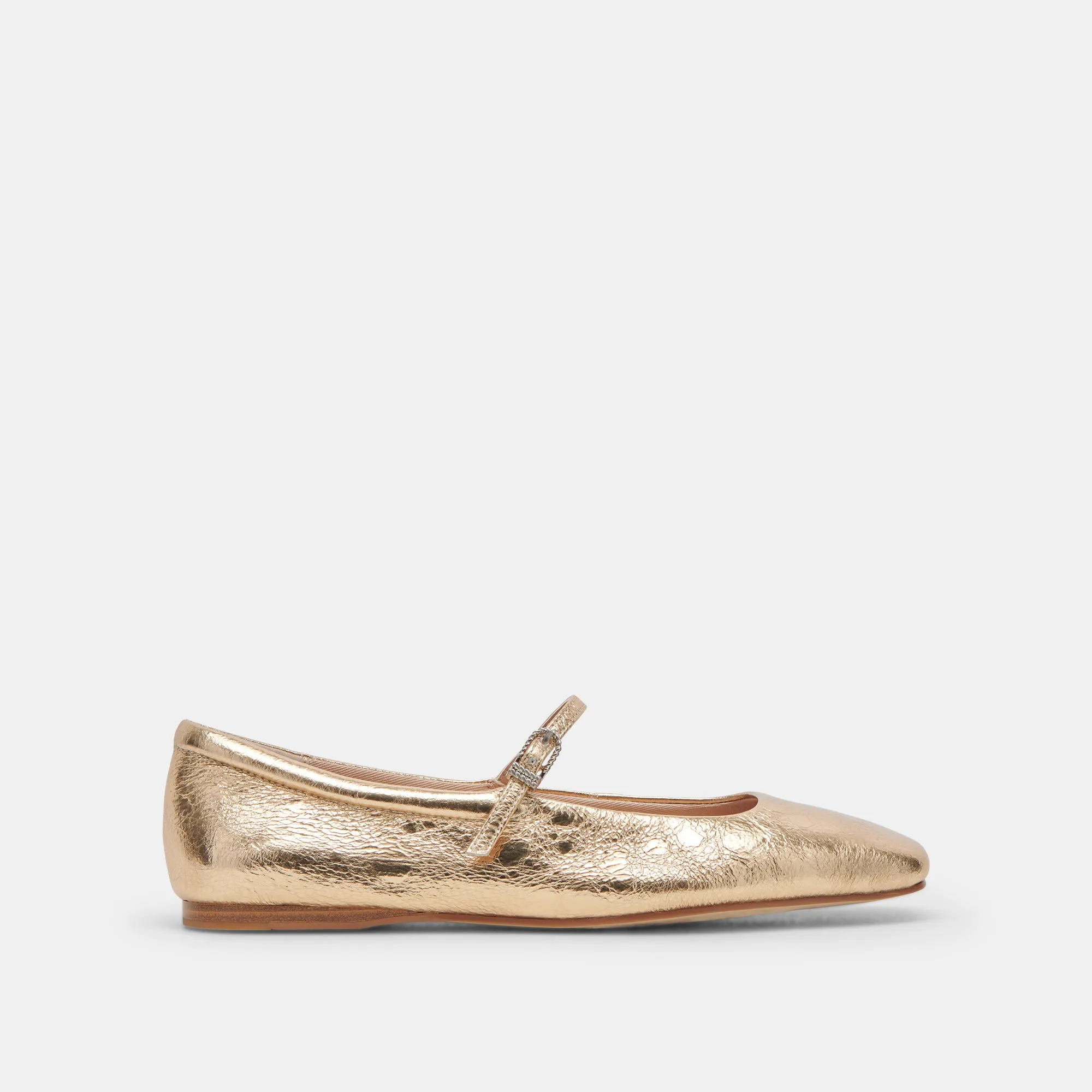 REYES WIDE BALLET FLATS GOLD DISTRESSED LEATHER Flight Safe