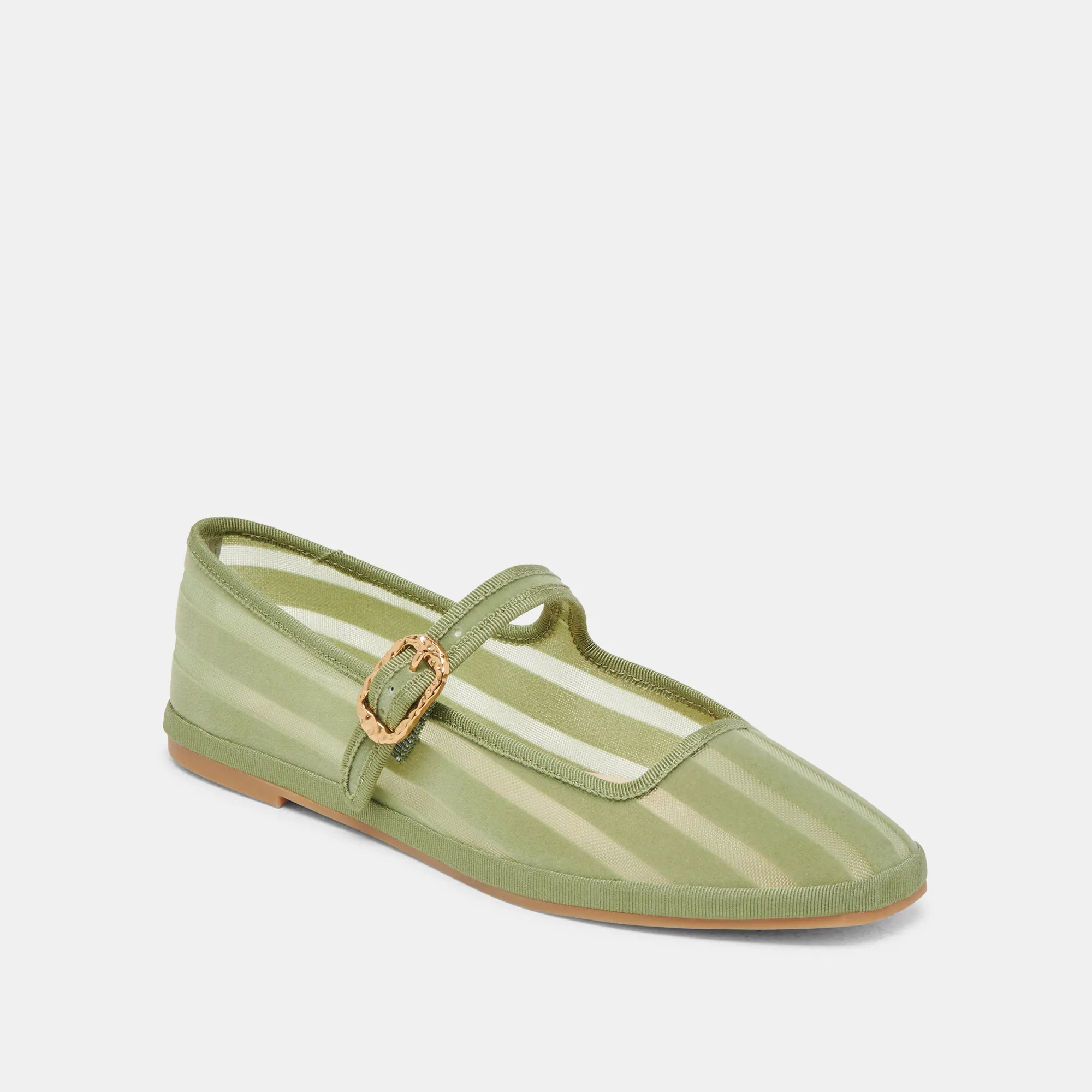 Teen Trend Cruise Mode TAMEKA BALLET FLATS JADE STRIPE MESH