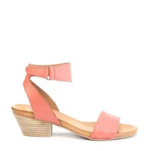Glam traction Formal CUBO LEATHER WOODEN STACK HEEL SANDALS