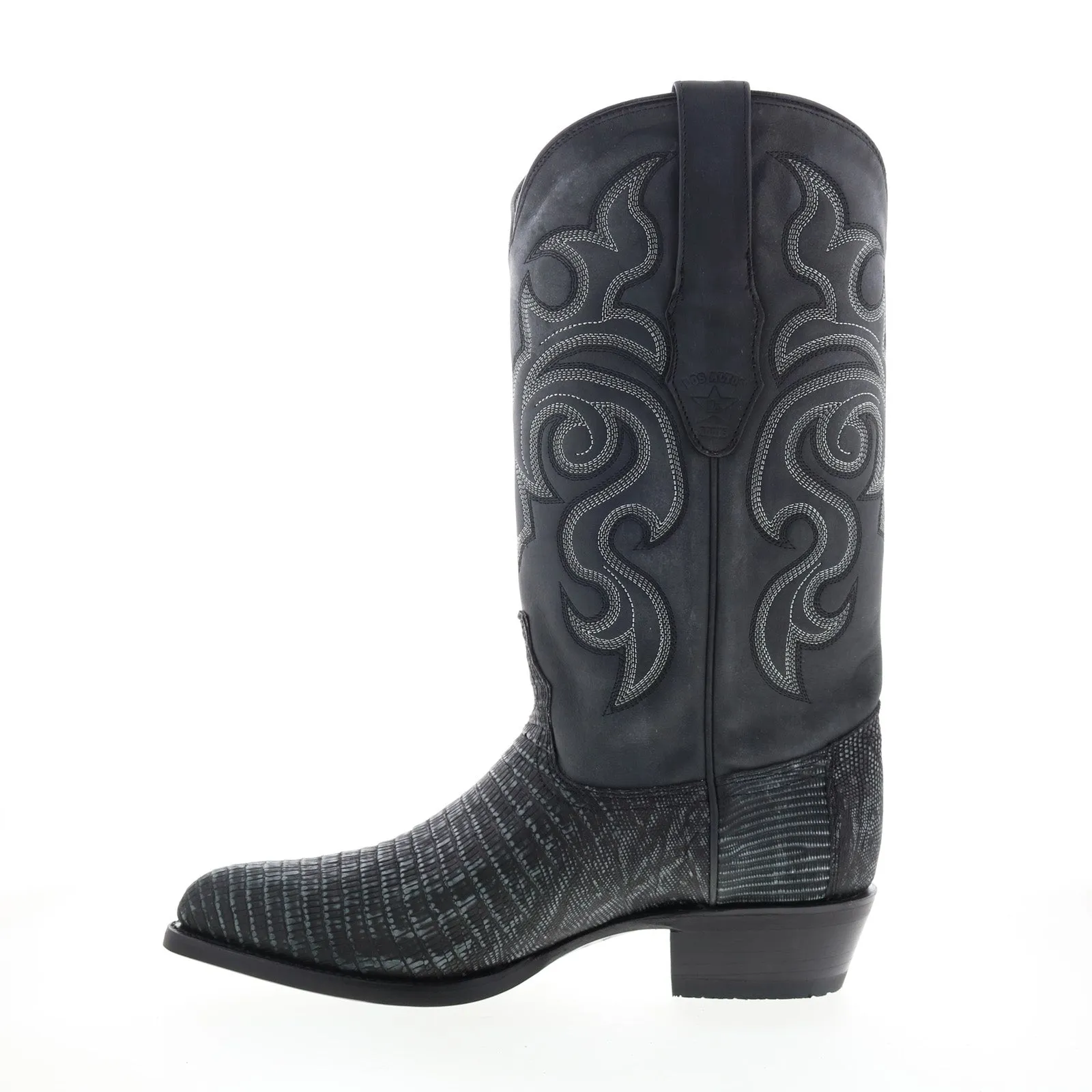 Fashionable Choice Sleek Comfort Los Altos J-Toe Teju Lizard 990774 Mens Black Wide Cowboy Western Boots
