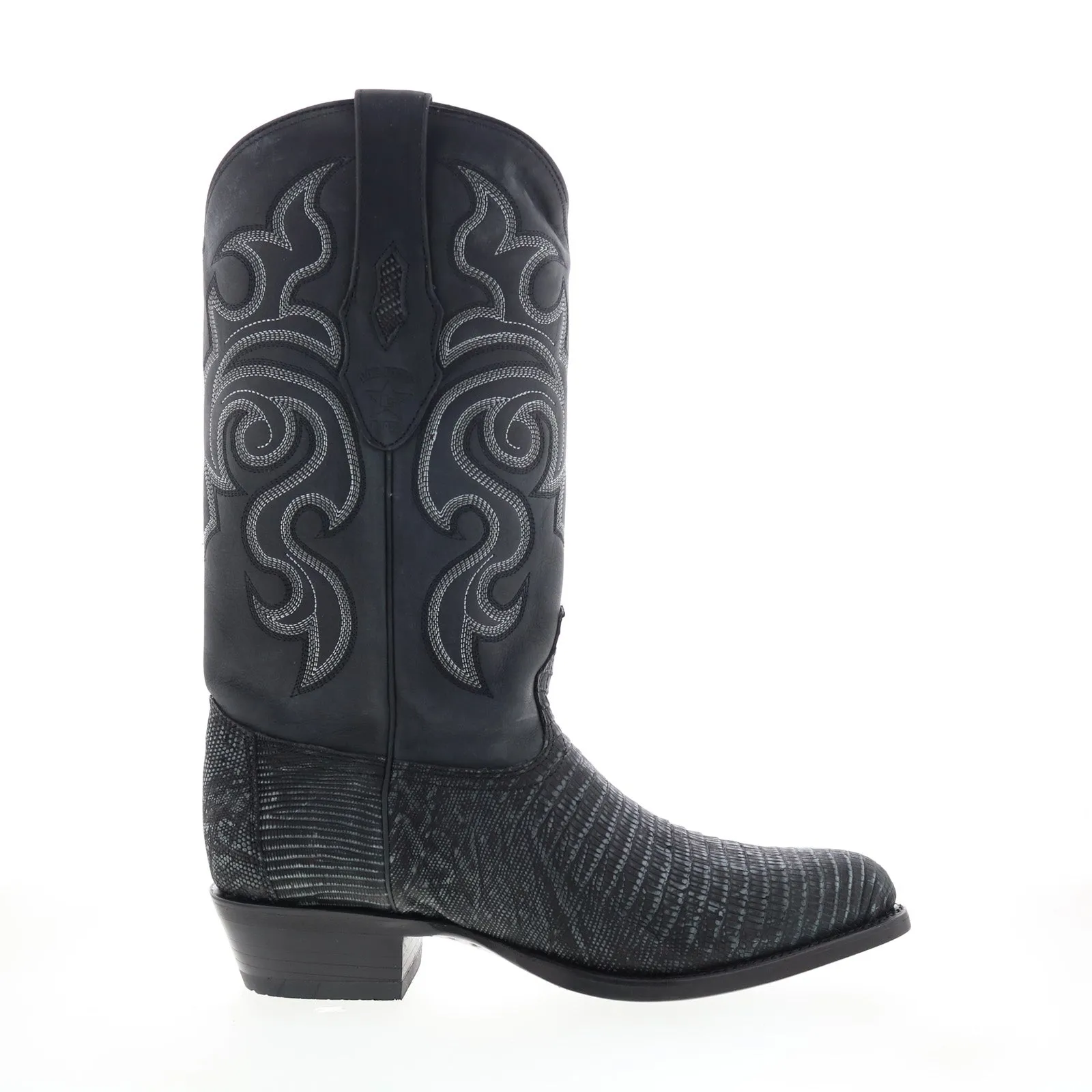 Los Altos J-Toe Teju Lizard 990774 Mens Black Wide Cowboy Western Boots Rugged And Durable High Ankle Support