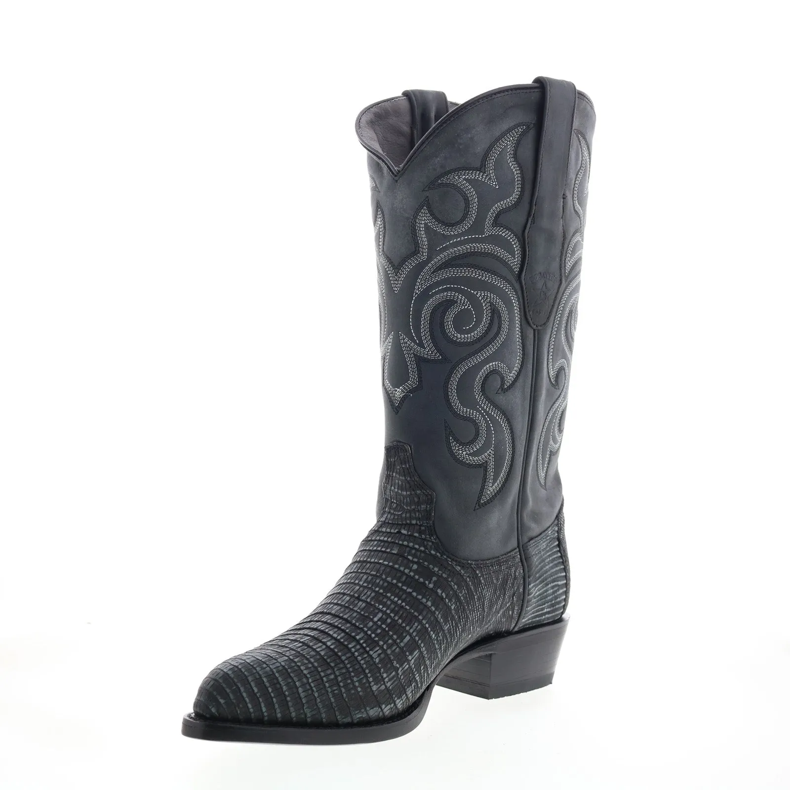 Lightweight Feel Los Altos J-Toe Teju Lizard 990774 Mens Black Wide Cowboy Western Boots