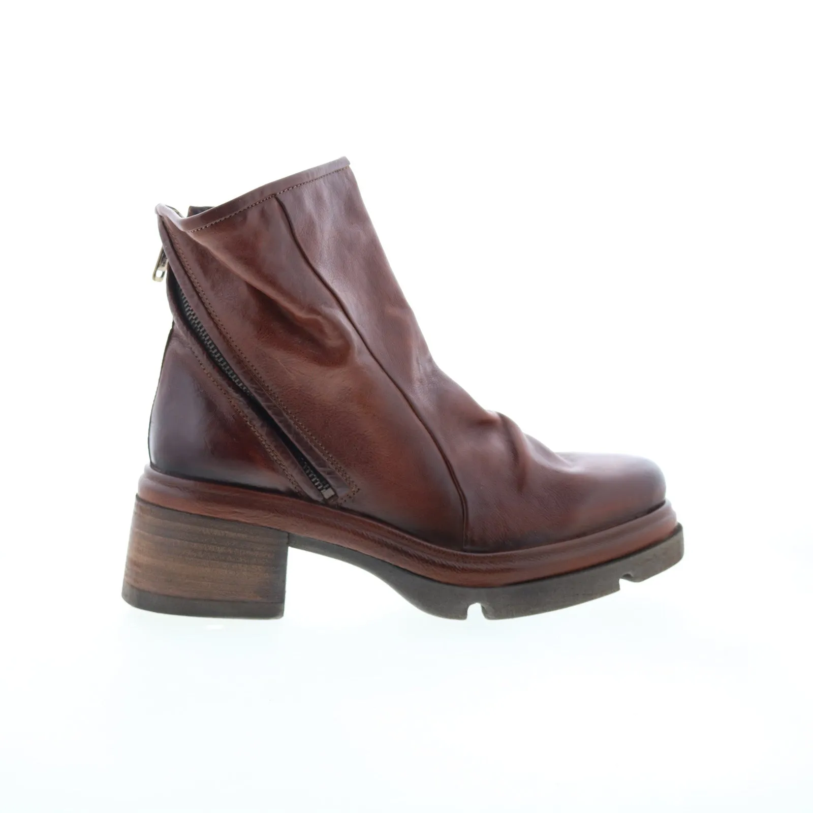 A.S. 98 Edgar Womens Brown Leather Zipper Casual Dress Boots Hunting Trip Flexible Movement