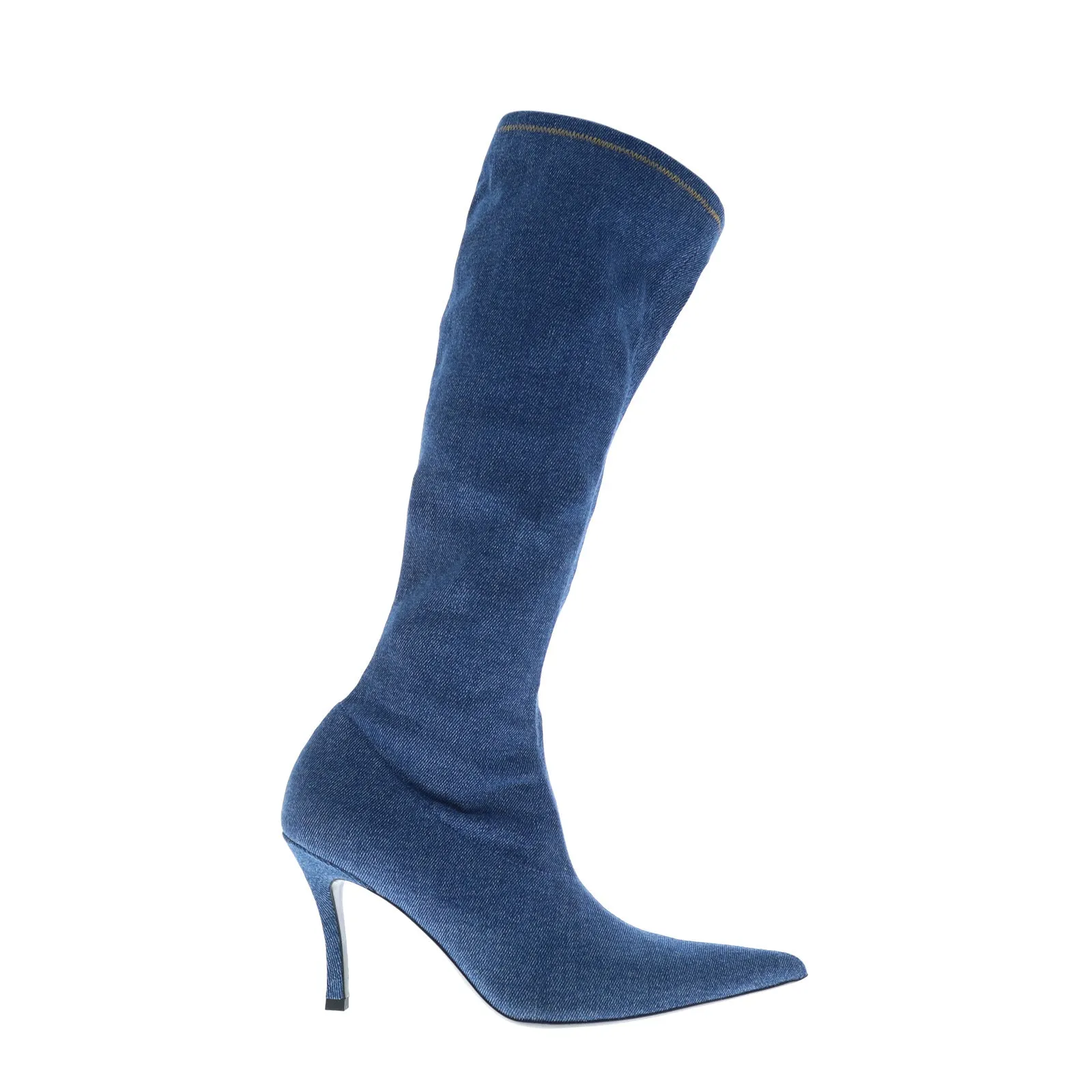 Weekend Escape Diesel D-Venus KBT Y02996-P4734-T6019 Womens Blue Canvas Knee High Boots