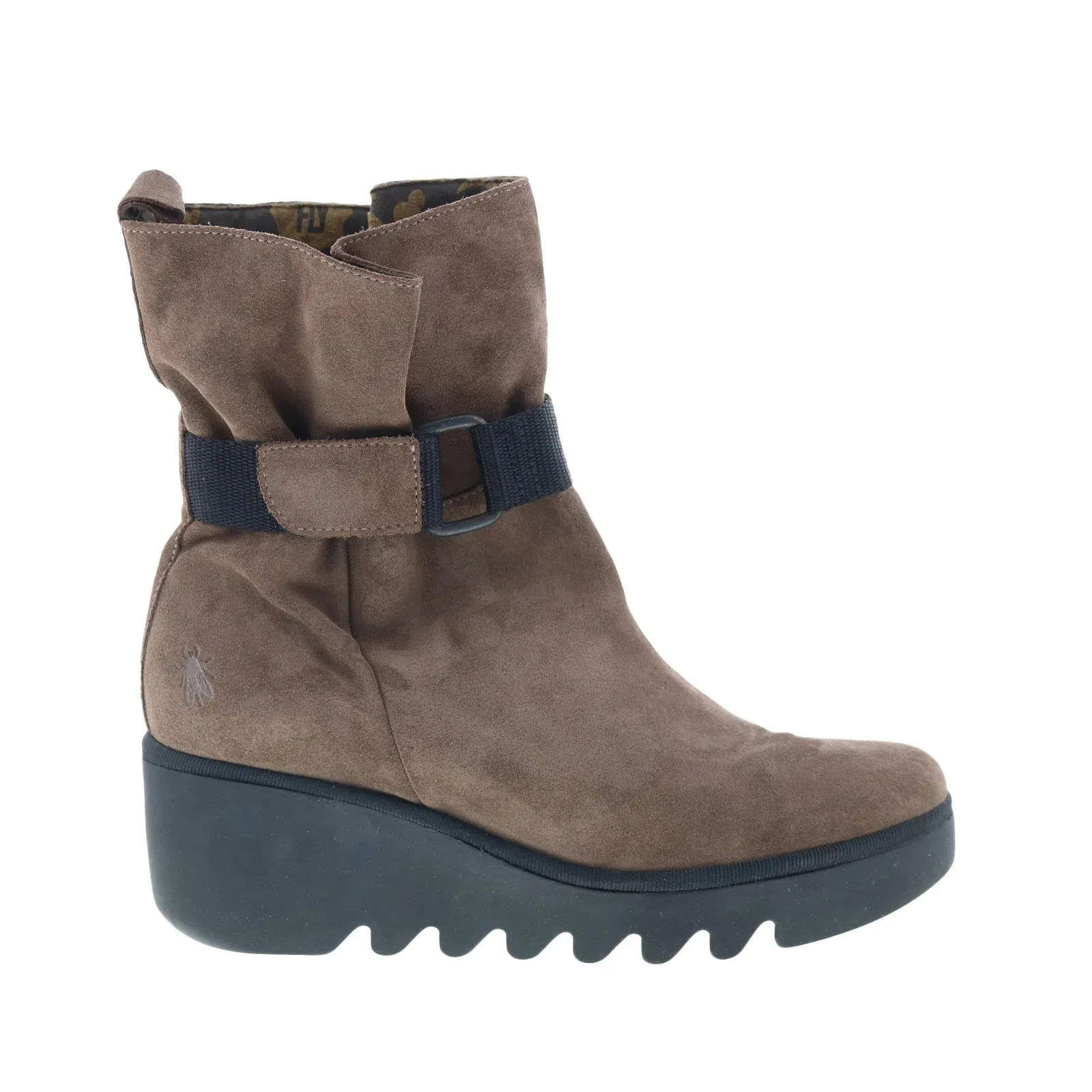 Fly London Blit BLIT453FLY-004 Womens Gray Suede Strap Casual Dress Boots All Season Casual Look