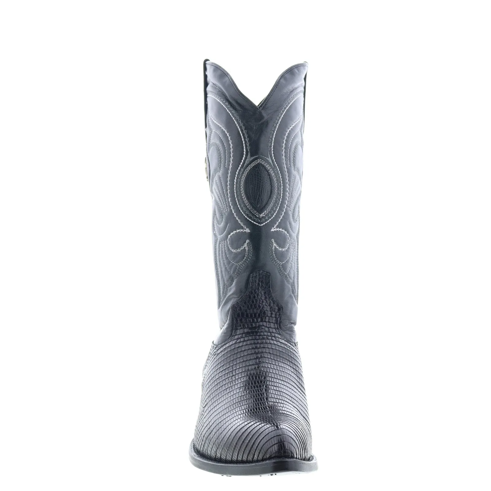 Subtle Aesthetic Abrasion resistant Los Altos J-Toe Ring Lizard 990605 Mens Black Wide Cowboy Western Boots