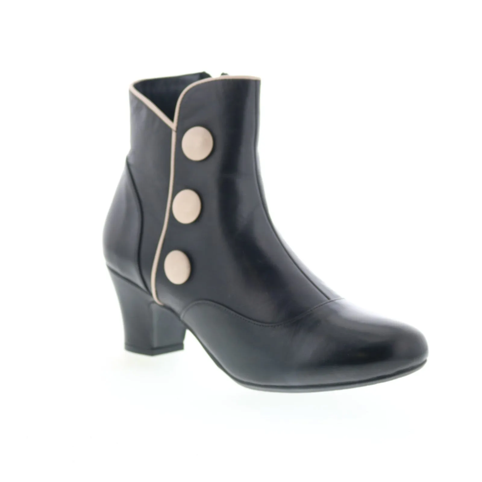 Miz Mooz Ferry Womens Black Leather Zipper Ankle & Booties Boots Music Festival