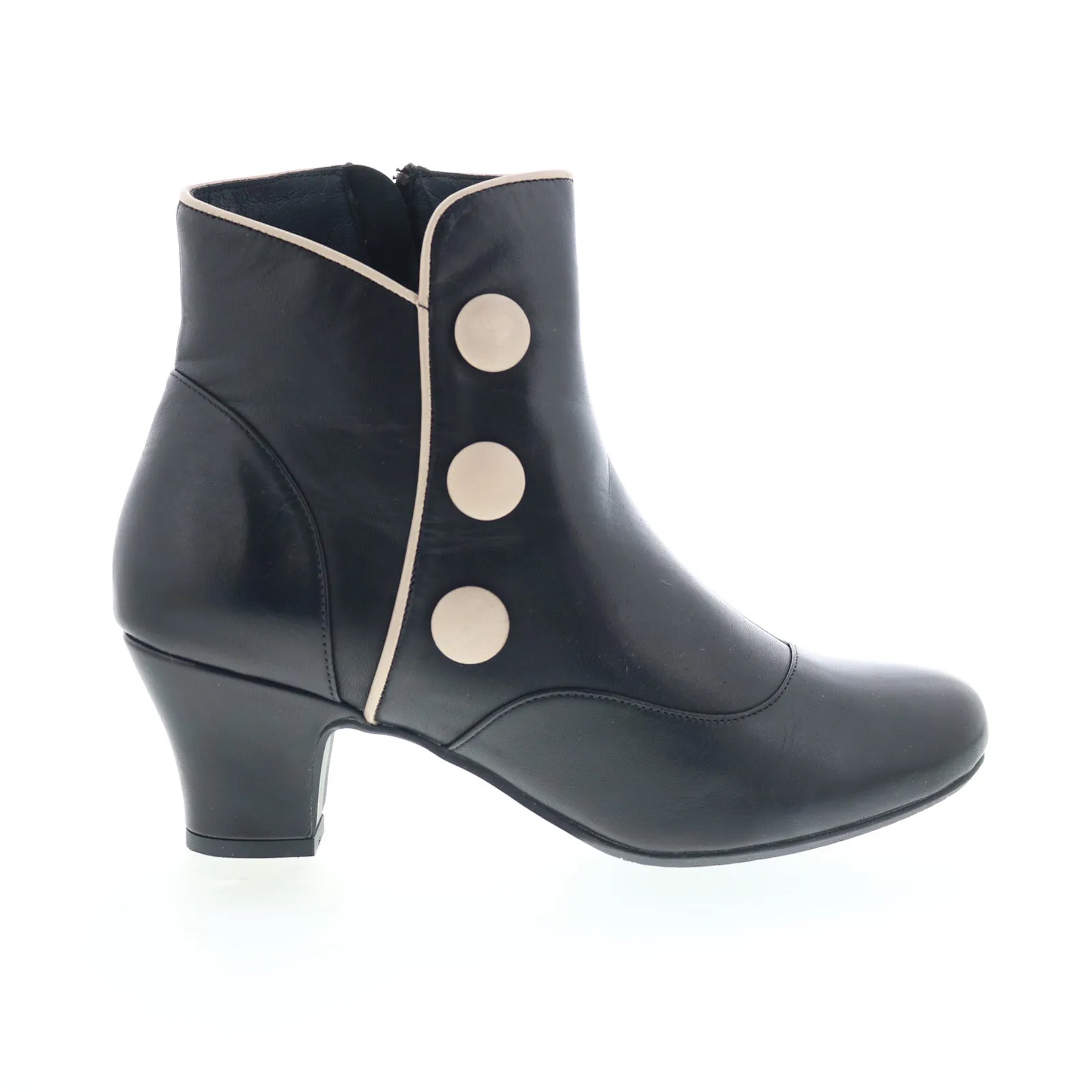 Miz Mooz Ferry Womens Black Leather Zipper Ankle & Booties Boots Tactical Build
