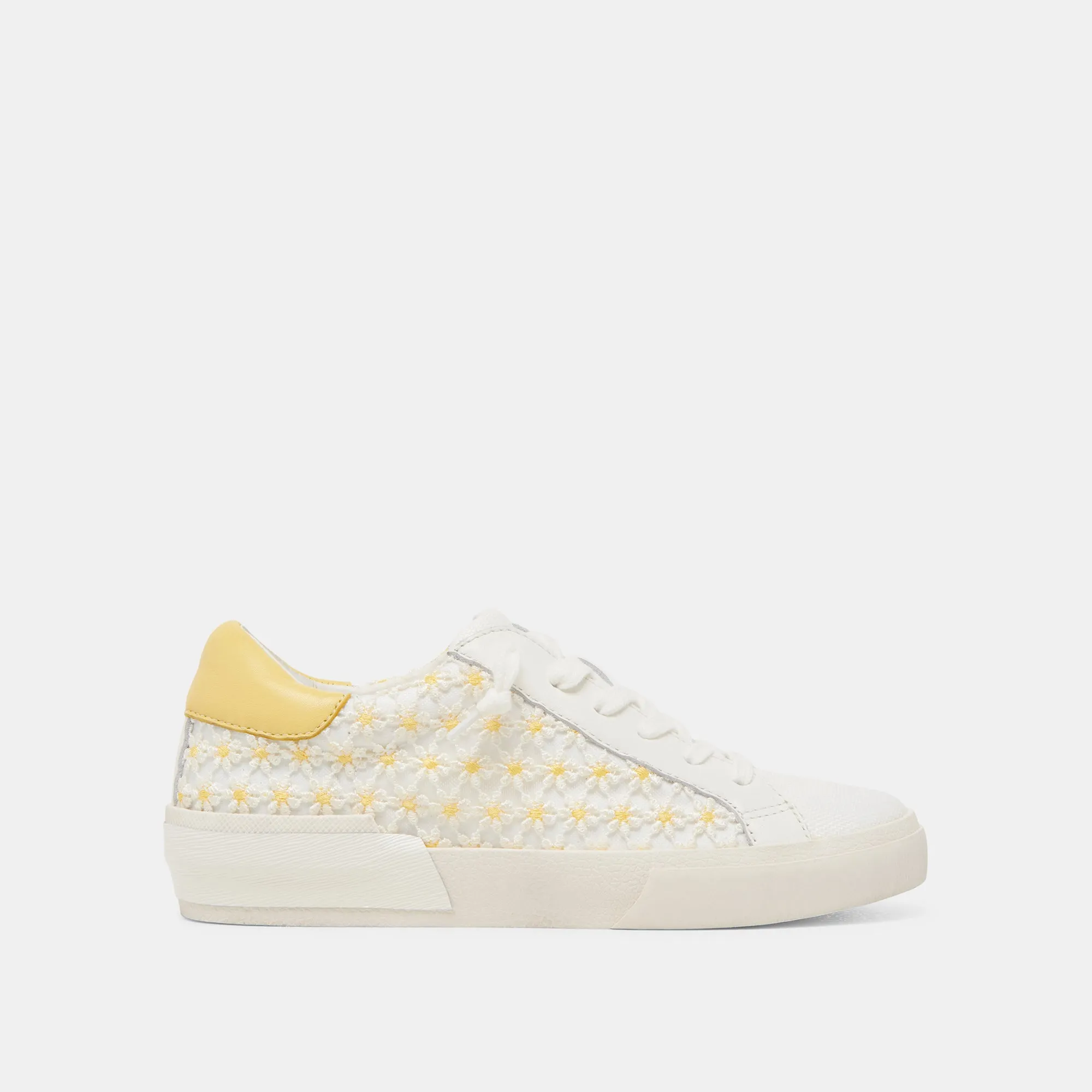 ZINA FLORAL SNEAKERS WHITE YELLOW FLORAL MESH Fit Ready