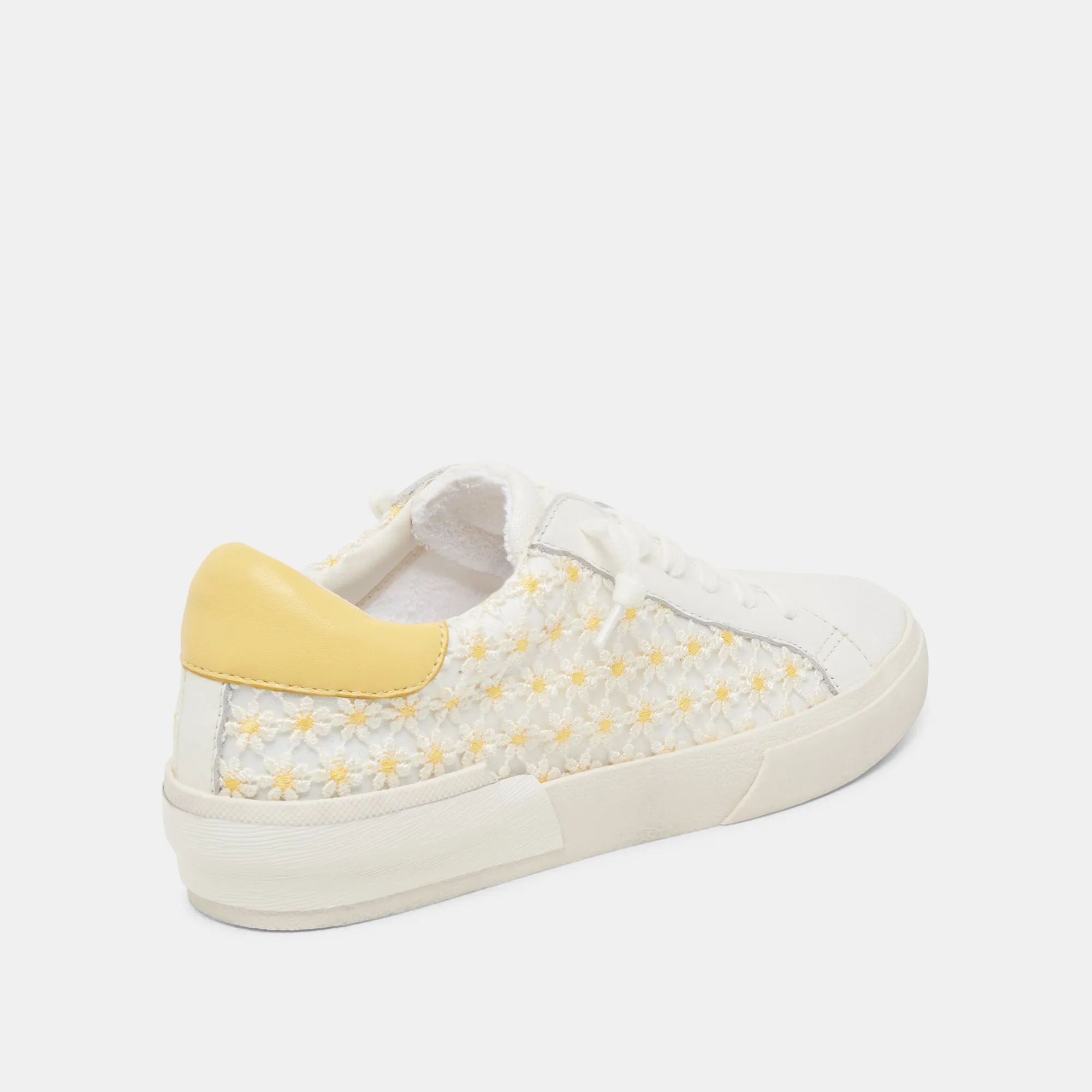 ZINA FLORAL SNEAKERS WHITE YELLOW FLORAL MESH Trendy Performance