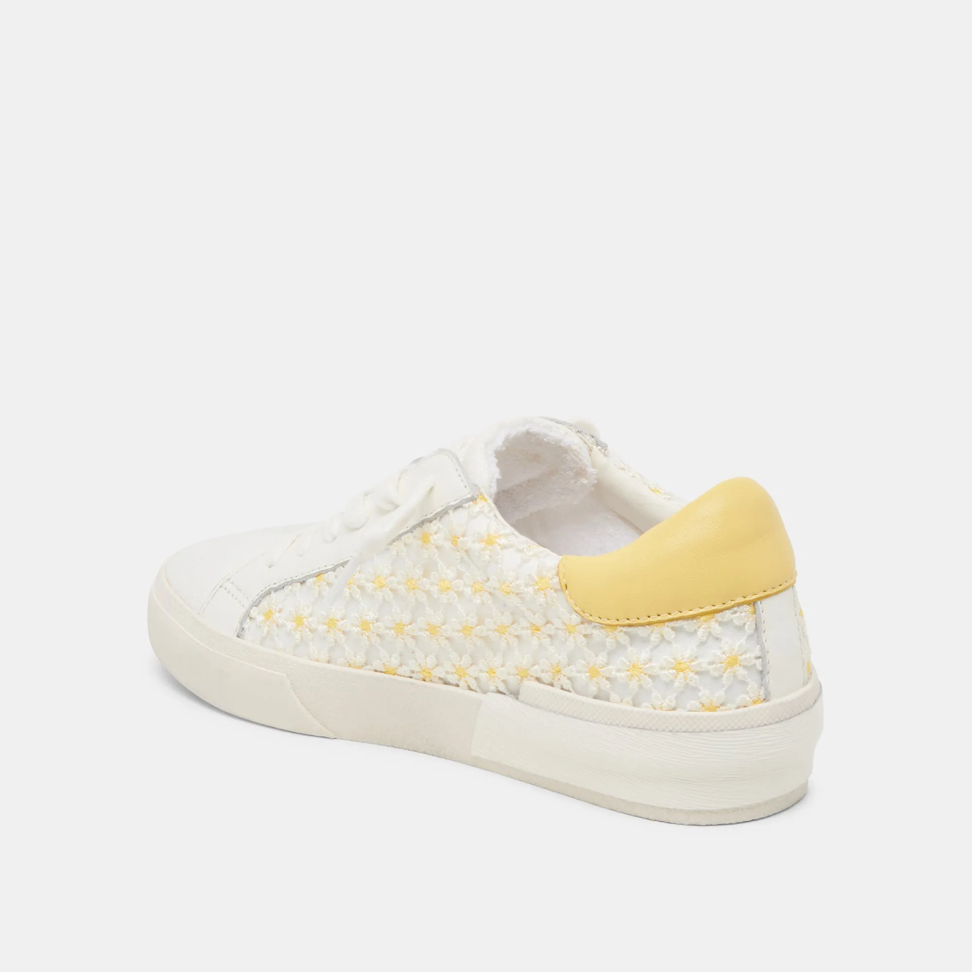 ZINA FLORAL SNEAKERS WHITE YELLOW FLORAL MESH Ultra light
