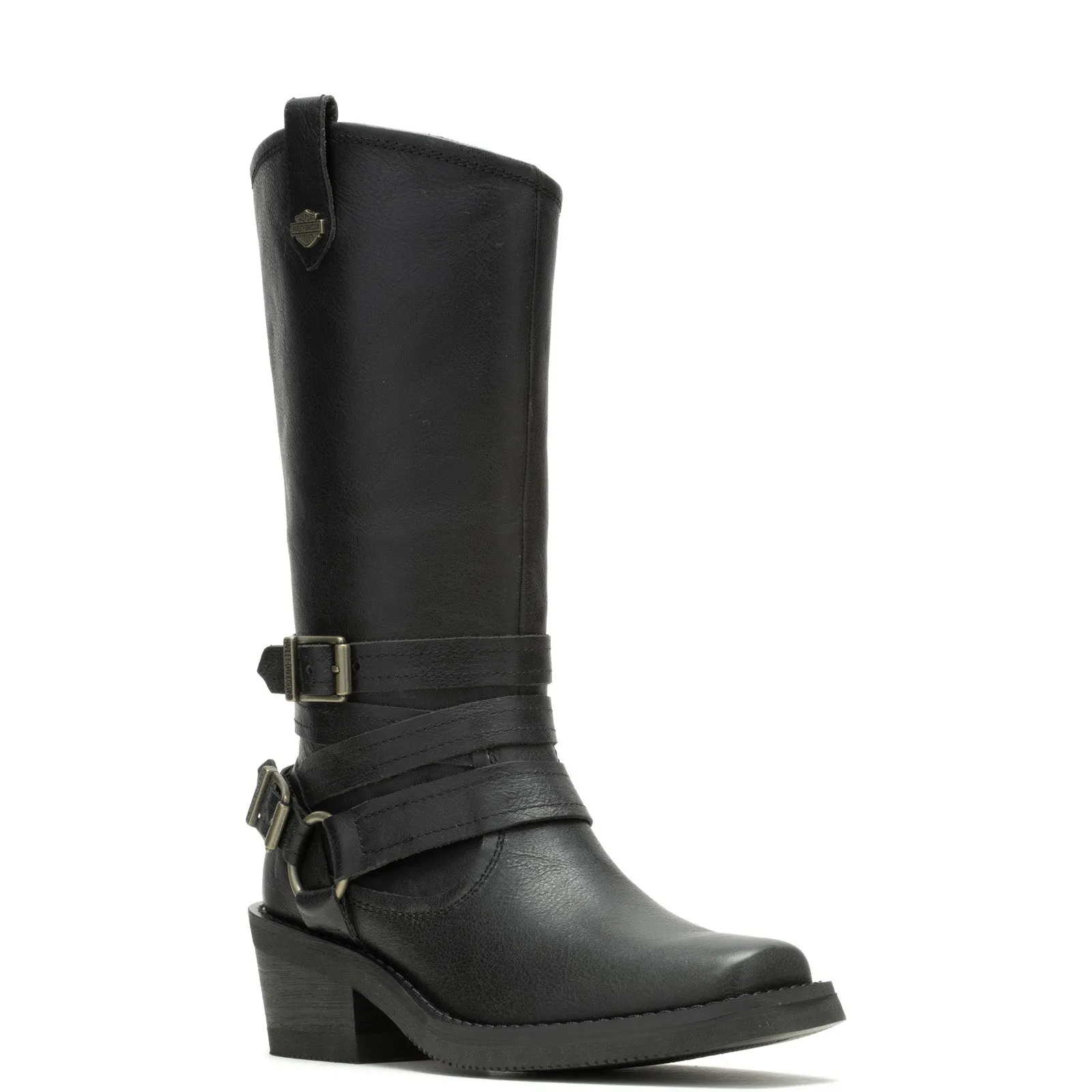 Classic Line Zipper Closure Harley-Davidson Dalis 11" D87264 Womens Black Leather Casual Dress Boots