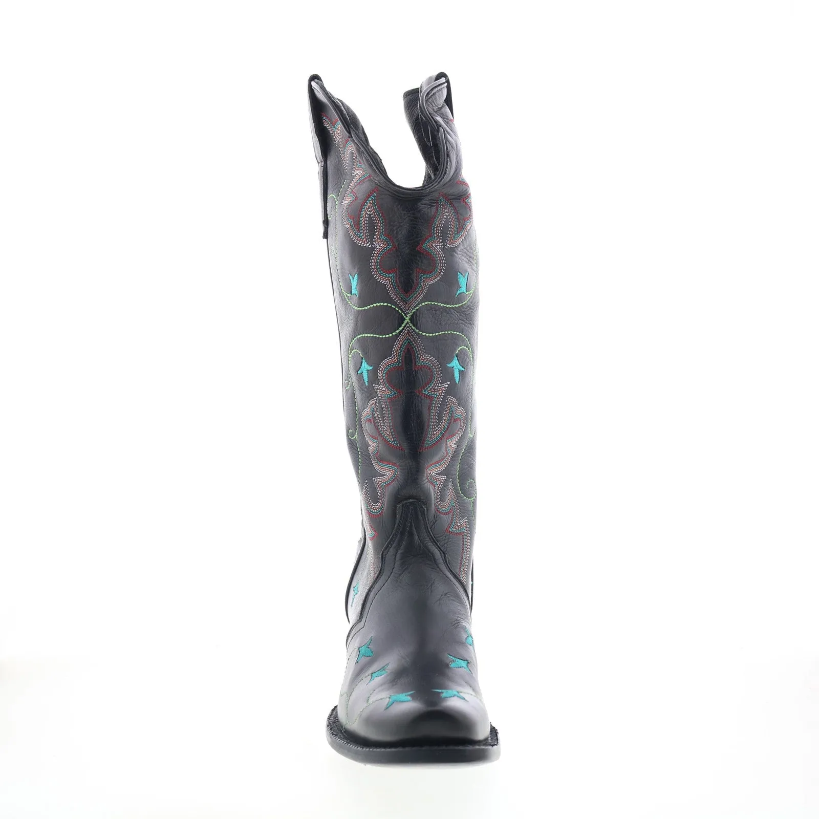 Outlaw Ladies 14" Black Liga 70111 Womens Black Leather Western Boots Premium Cushion All Activity