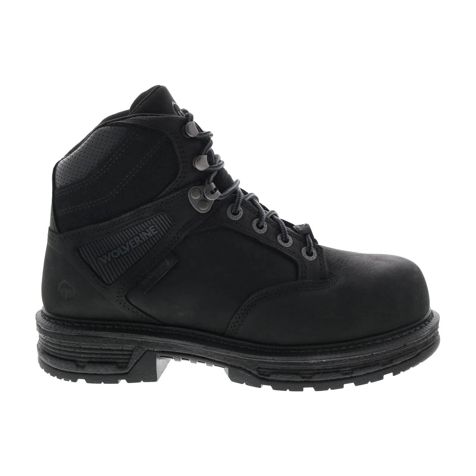 Vintage Style Lightweight Comfort Wolverine Hellcat Ultraspring WP CarbonMax 6'' W201176 Mens Black Work Boots