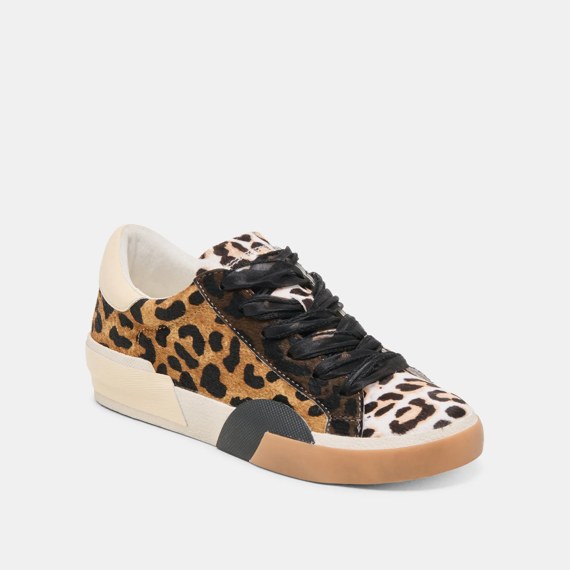 Plush flexibility Travel Essential ZINA SNEAKERS TAN MULTI CALF HAIR