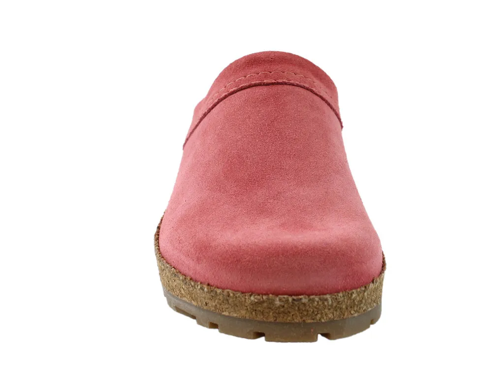 Smooth Soles Toe box Haflinger Leather Clogs Malmo Begonia