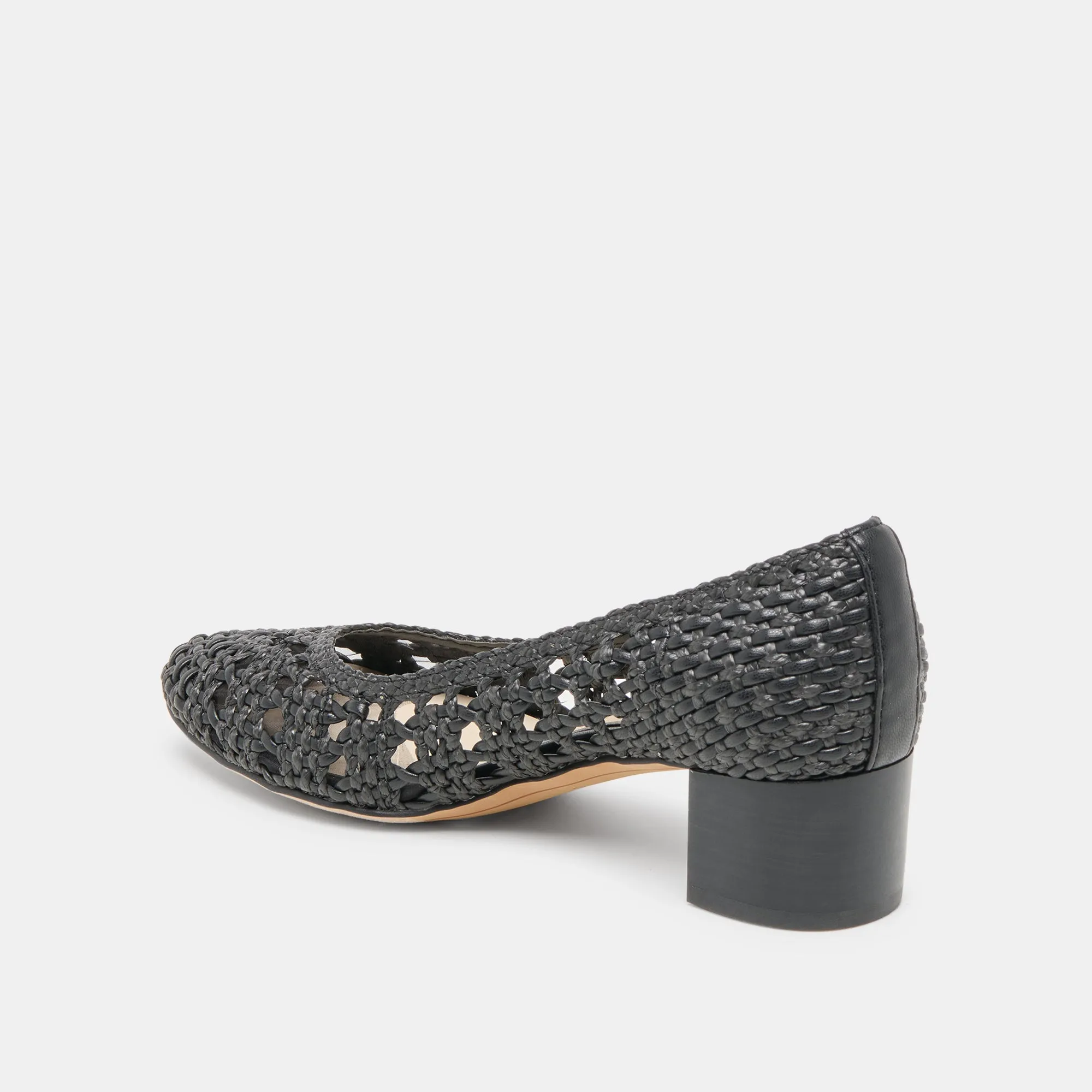 LULA HEELS BLACK WOVEN RAFFIA Classic Black Heels Glitter Heeled Boots