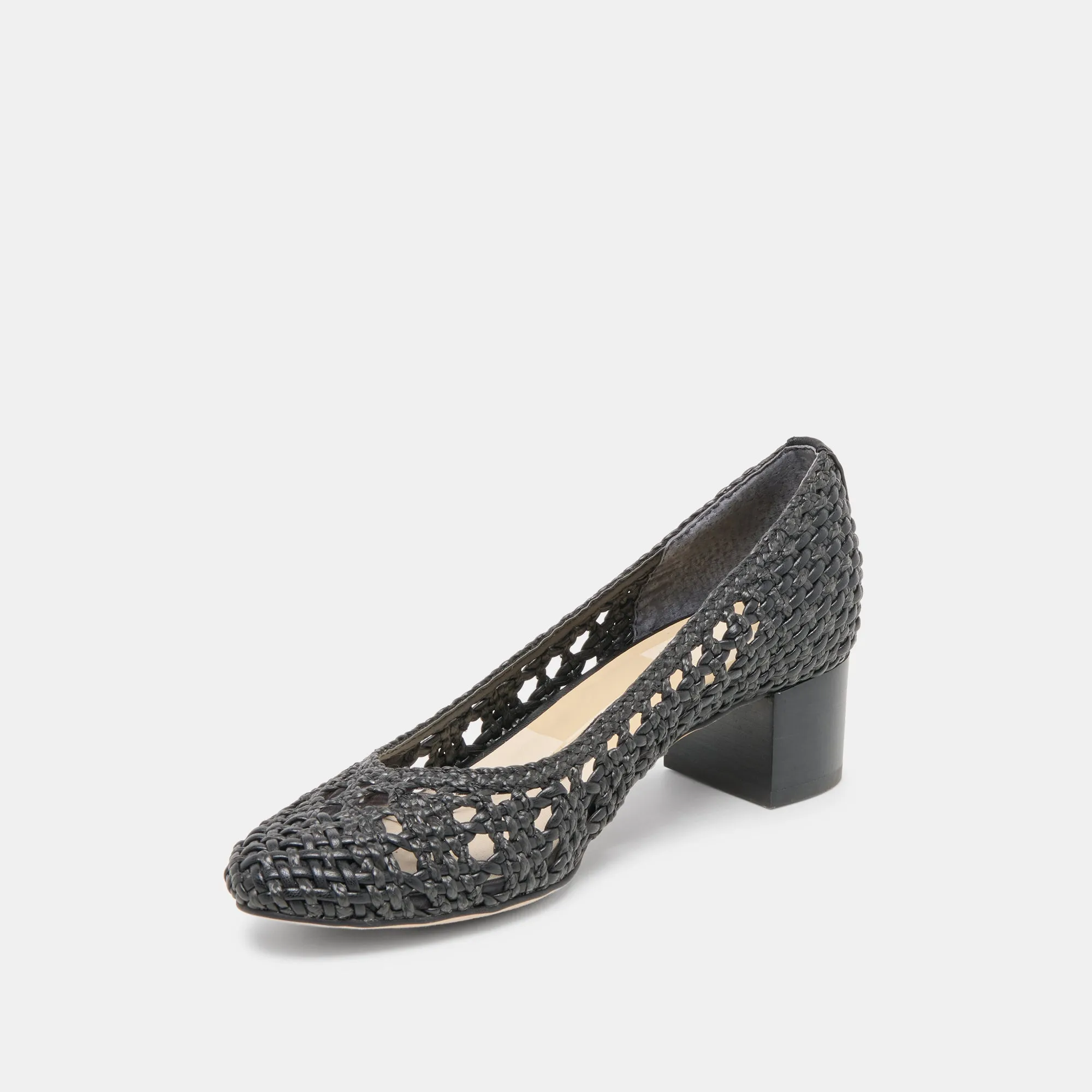 LULA HEELS BLACK WOVEN RAFFIA Training