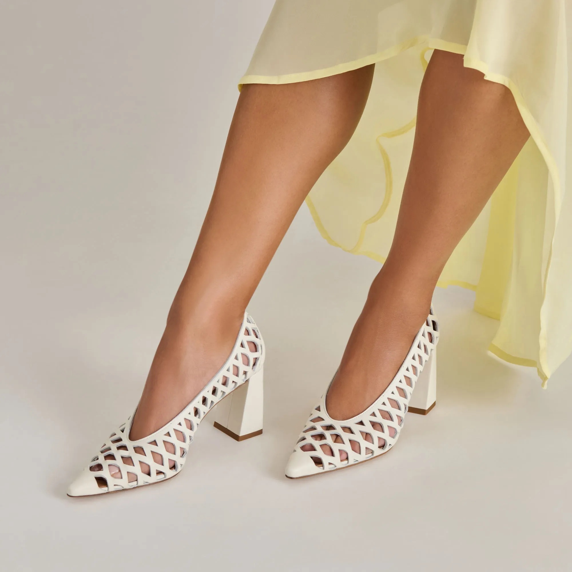 Comfortable Sandals Sexy High Heels TANYA HEELS BONE WOVEN LEATHER