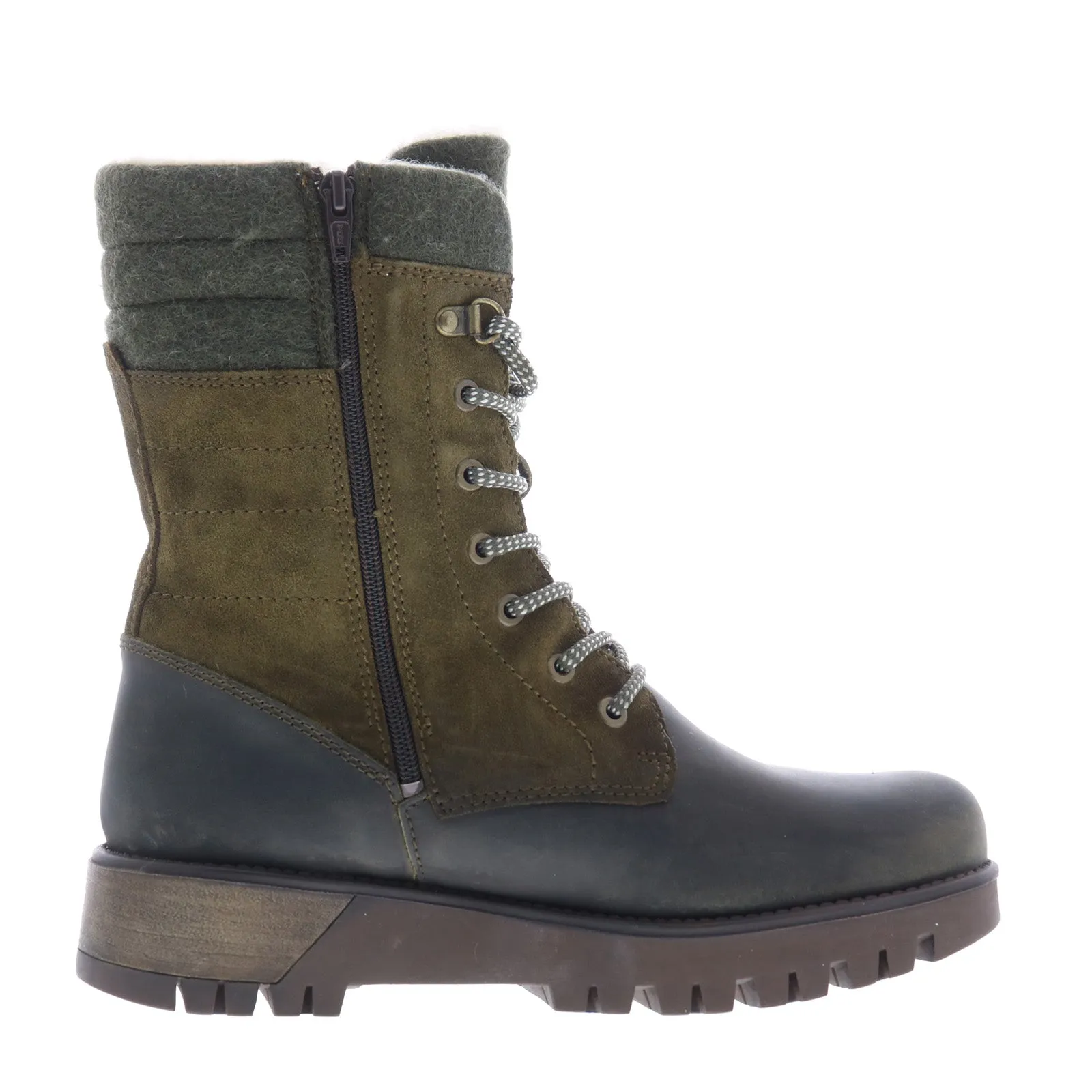 Bos. & Co. Gala Prima Womens Green Suede Lace Up Casual Dress Boots Walking Comfort Fresh Style