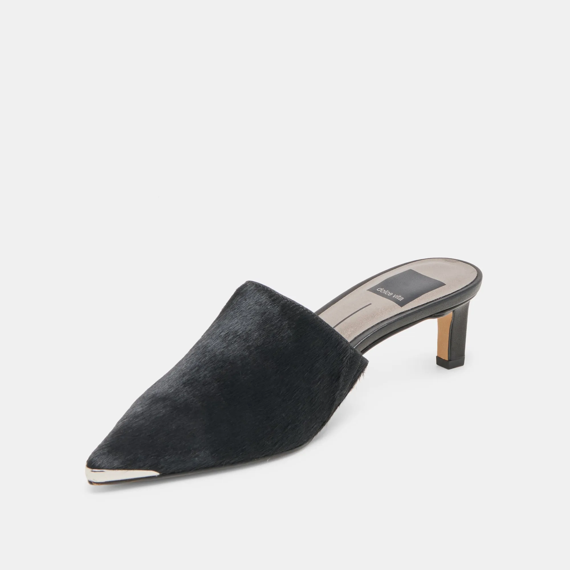 White Clean Anti Slip LEXY HEELS NERO CALF HAIR