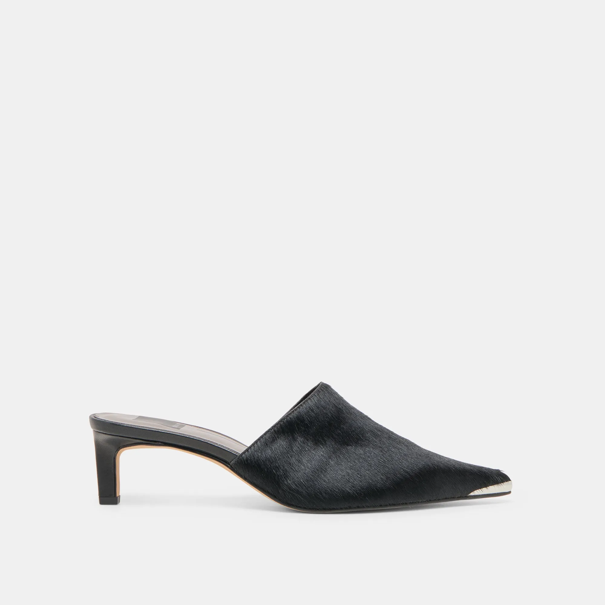 Padded Tongue Slip On LEXY HEELS NERO CALF HAIR